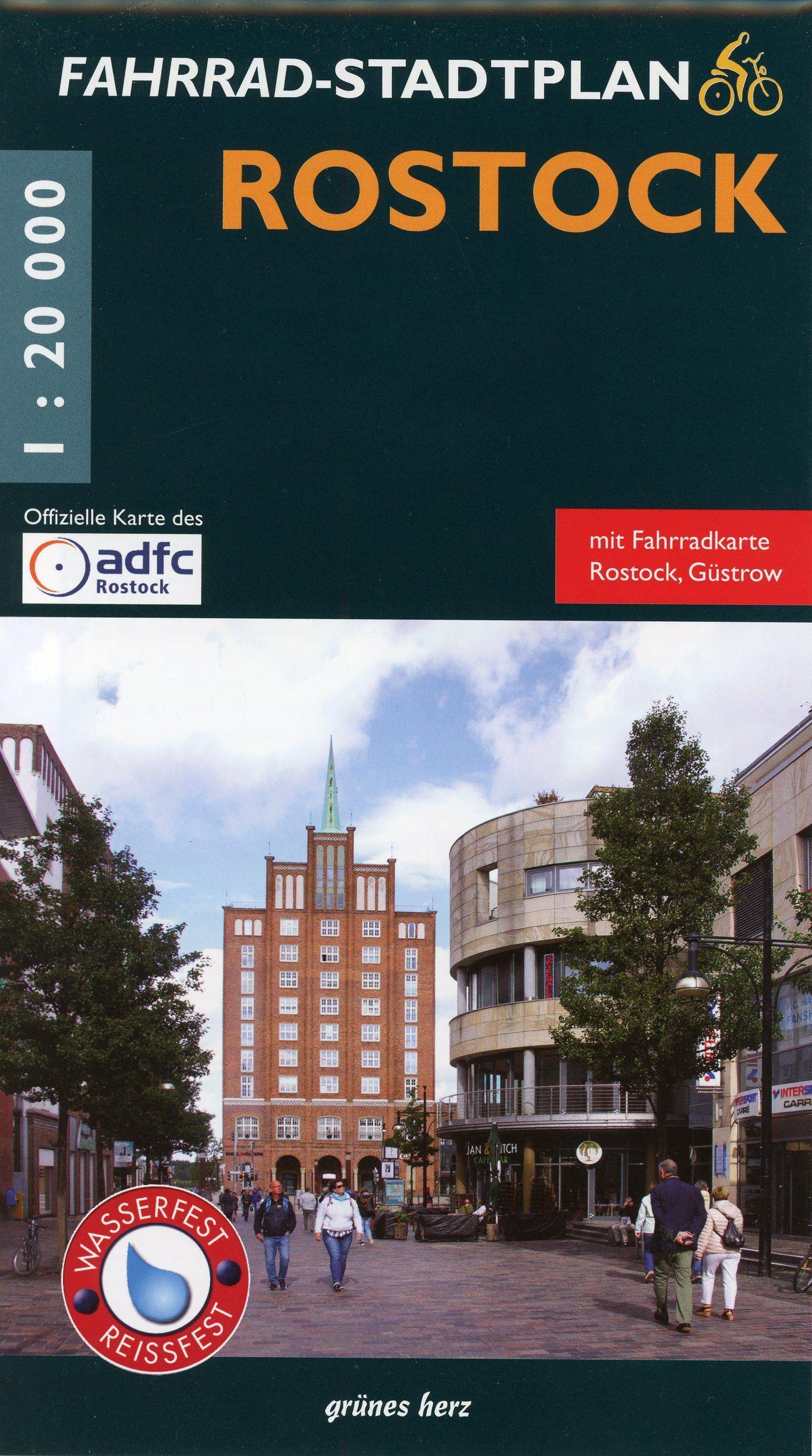 Vorderes Coverbild Fahrradstadtplan Rostock 1:20 000