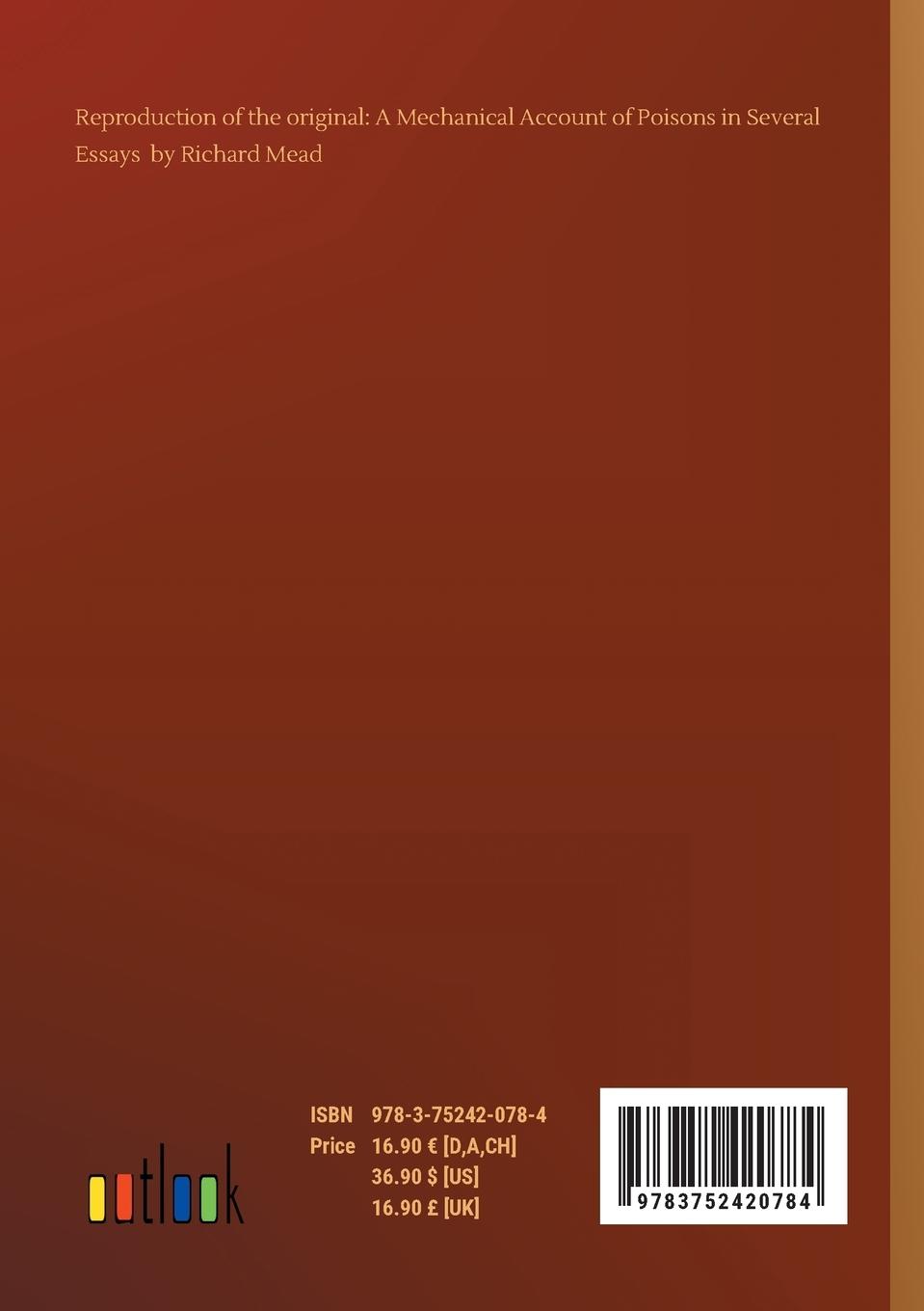 Rückseitencover A Mechanical Account of Poisons in Several Essays