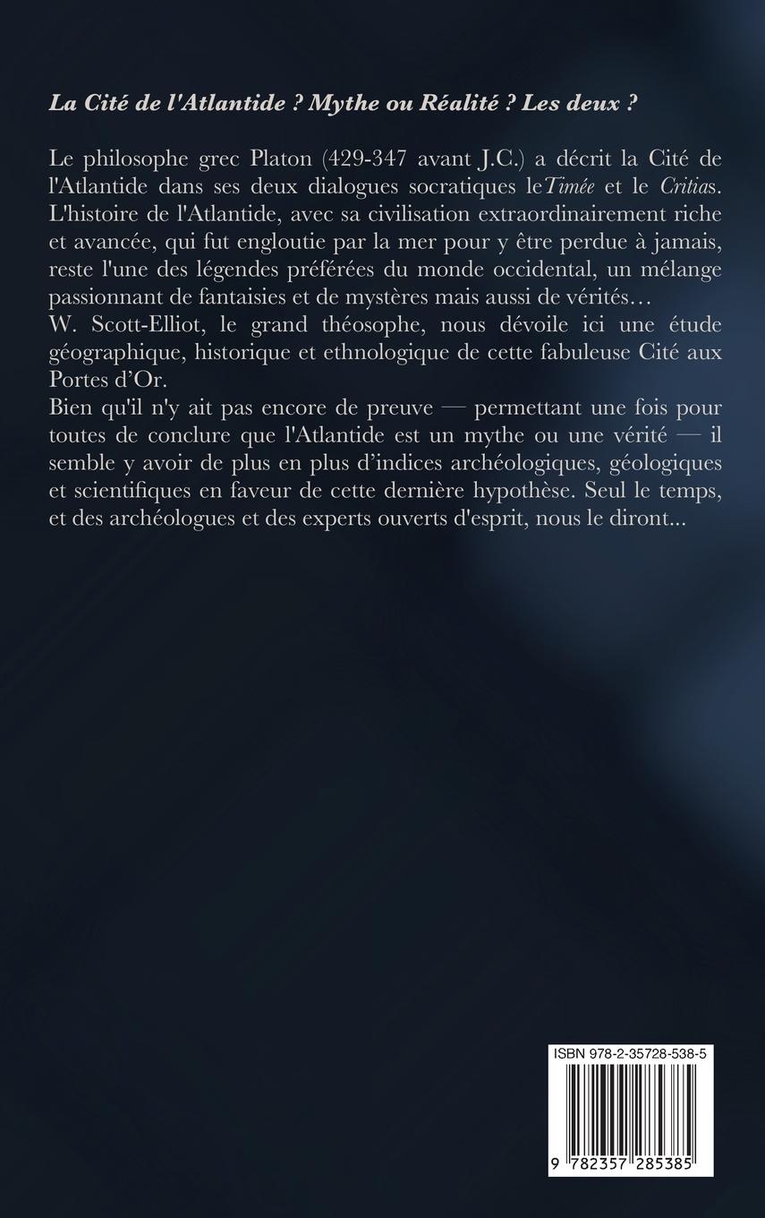 Rückseitencover L'Histoire de l'Atlantide