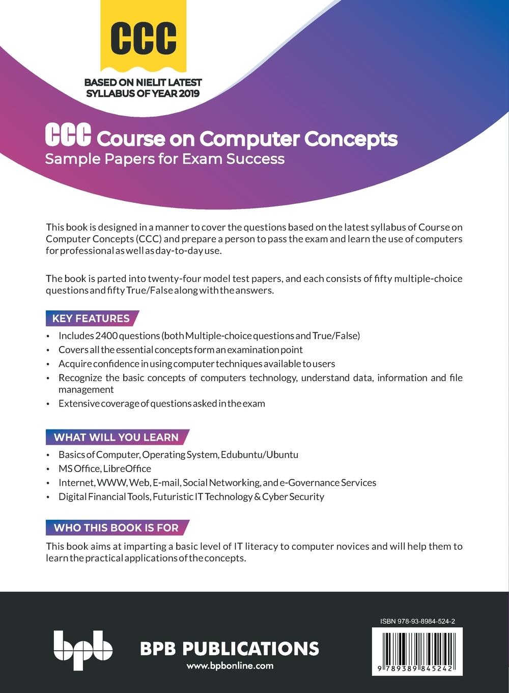 Rückseitencover CCC (Course on Computer Concepts)- Sample Papers For Exam Success