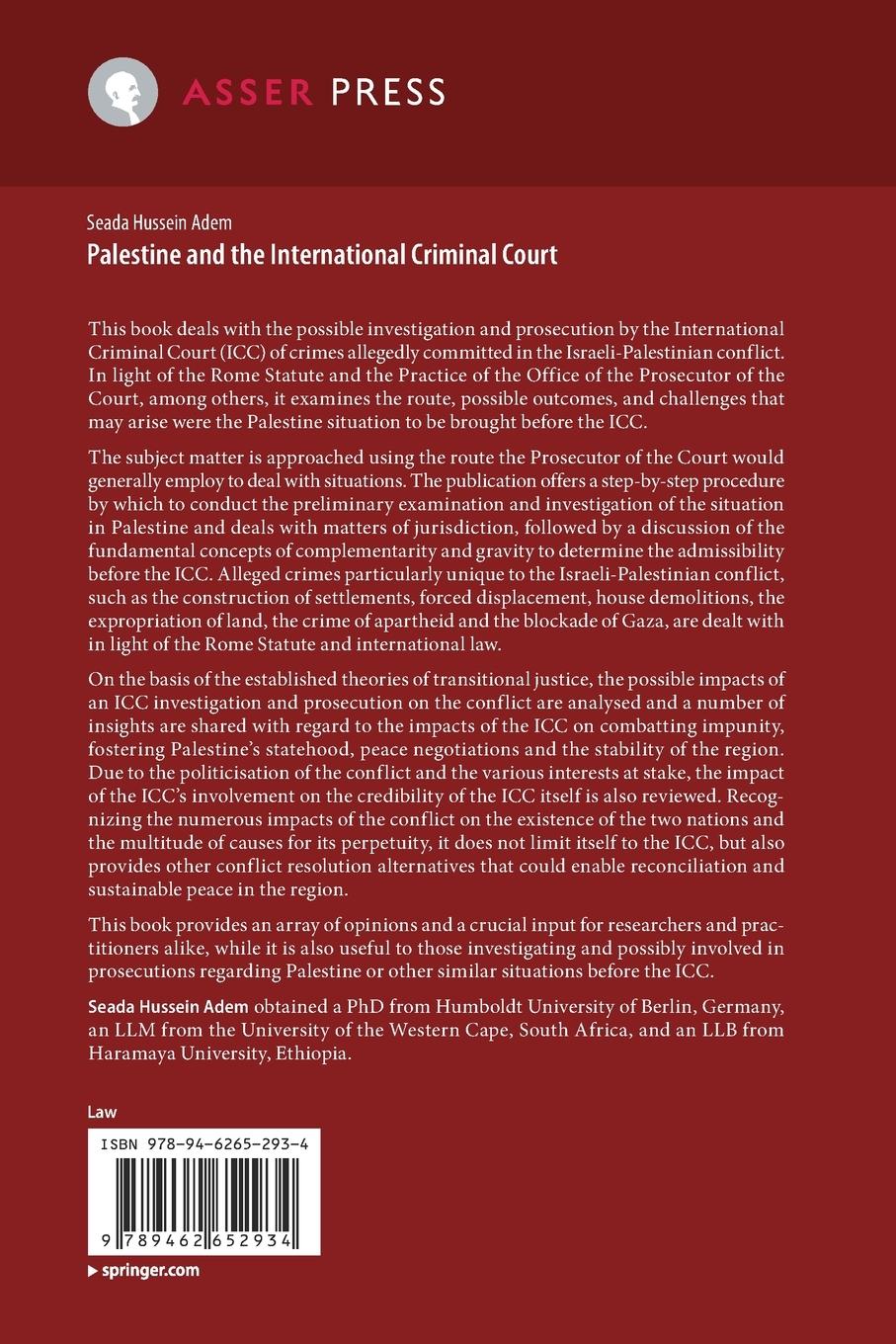 Rückseitencover Palestine and the International Criminal Court