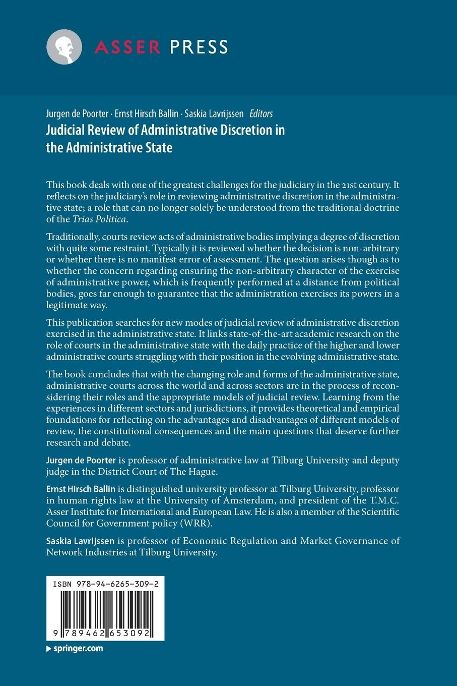 Rückseitencover Judicial Review of Administrative Discretion in the Administrative State