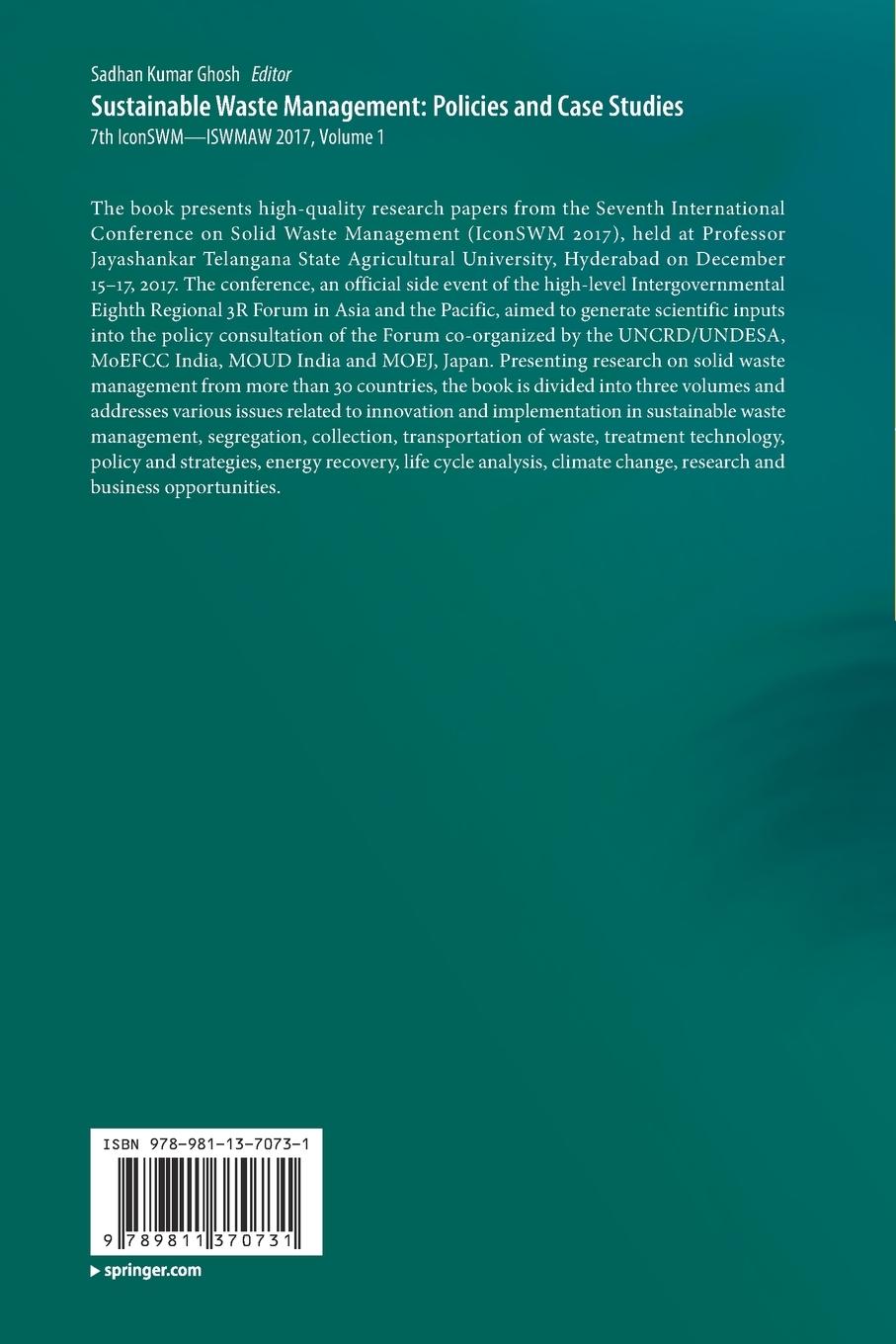 Rückseitencover Sustainable Waste Management: Policies and Case Studies