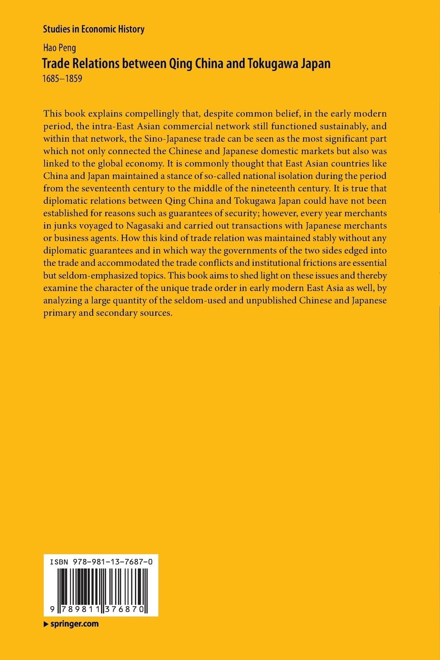 Rückseitencover Trade Relations between Qing China and Tokugawa Japan