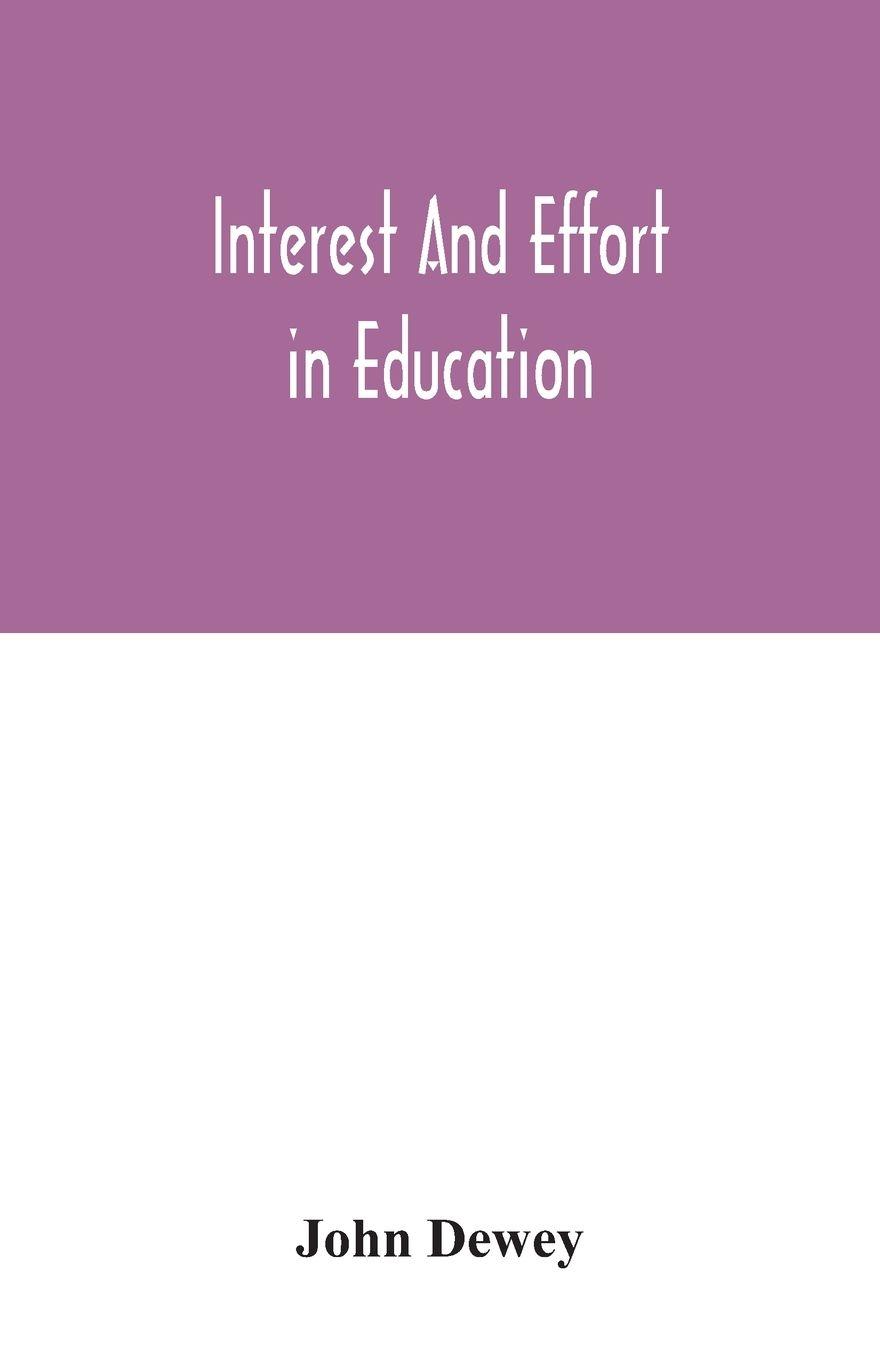 Vorderes Coverbild Interest and effort in education