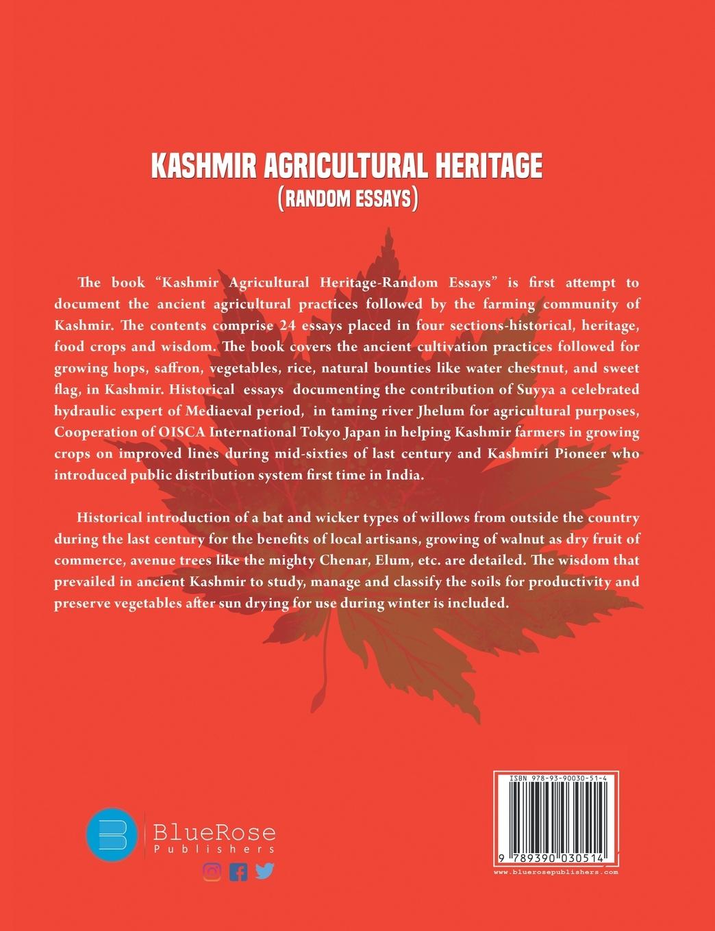 Rückseitencover KASHMIR AGRICULTURAL HERITAGE.