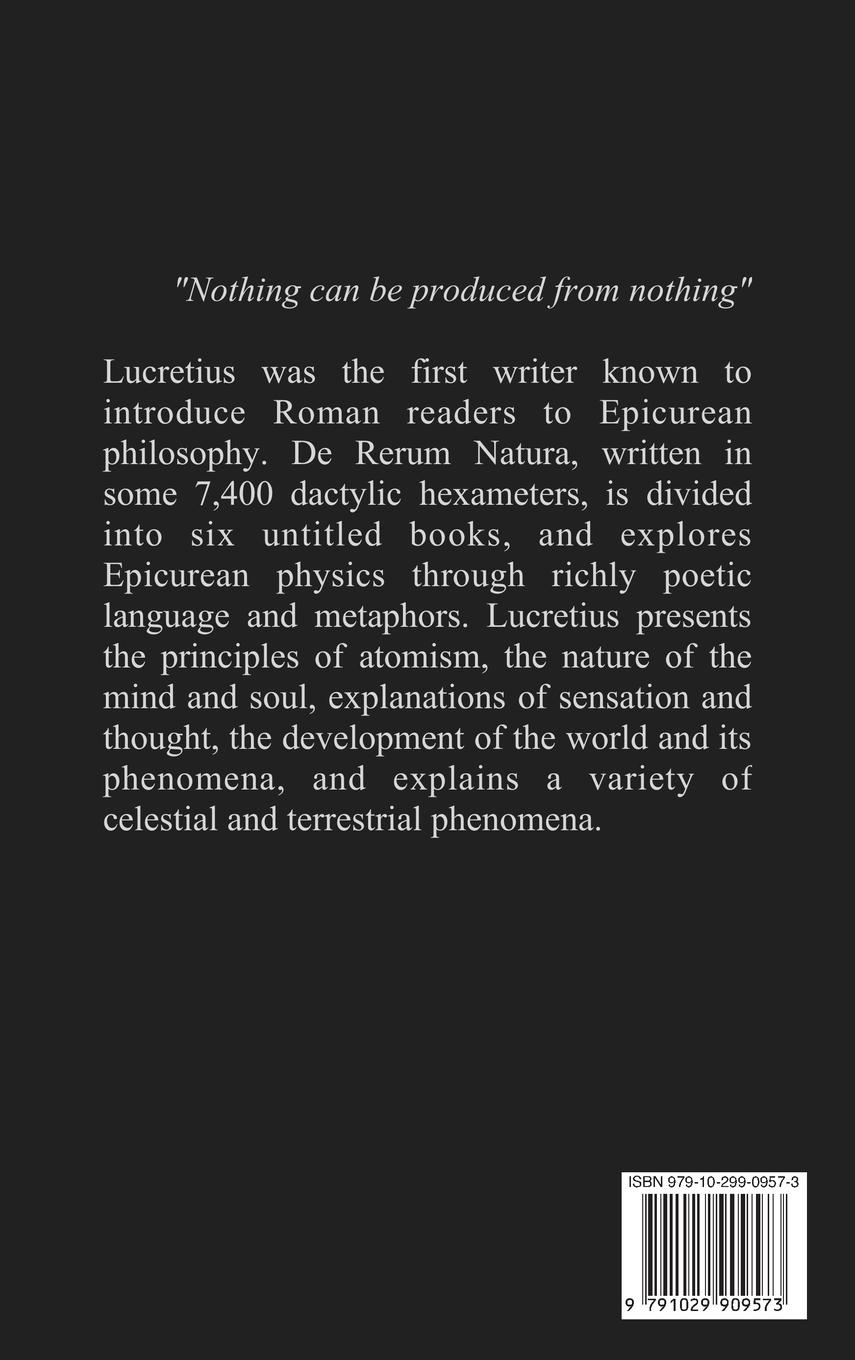 Rückseitencover On the Nature of Things