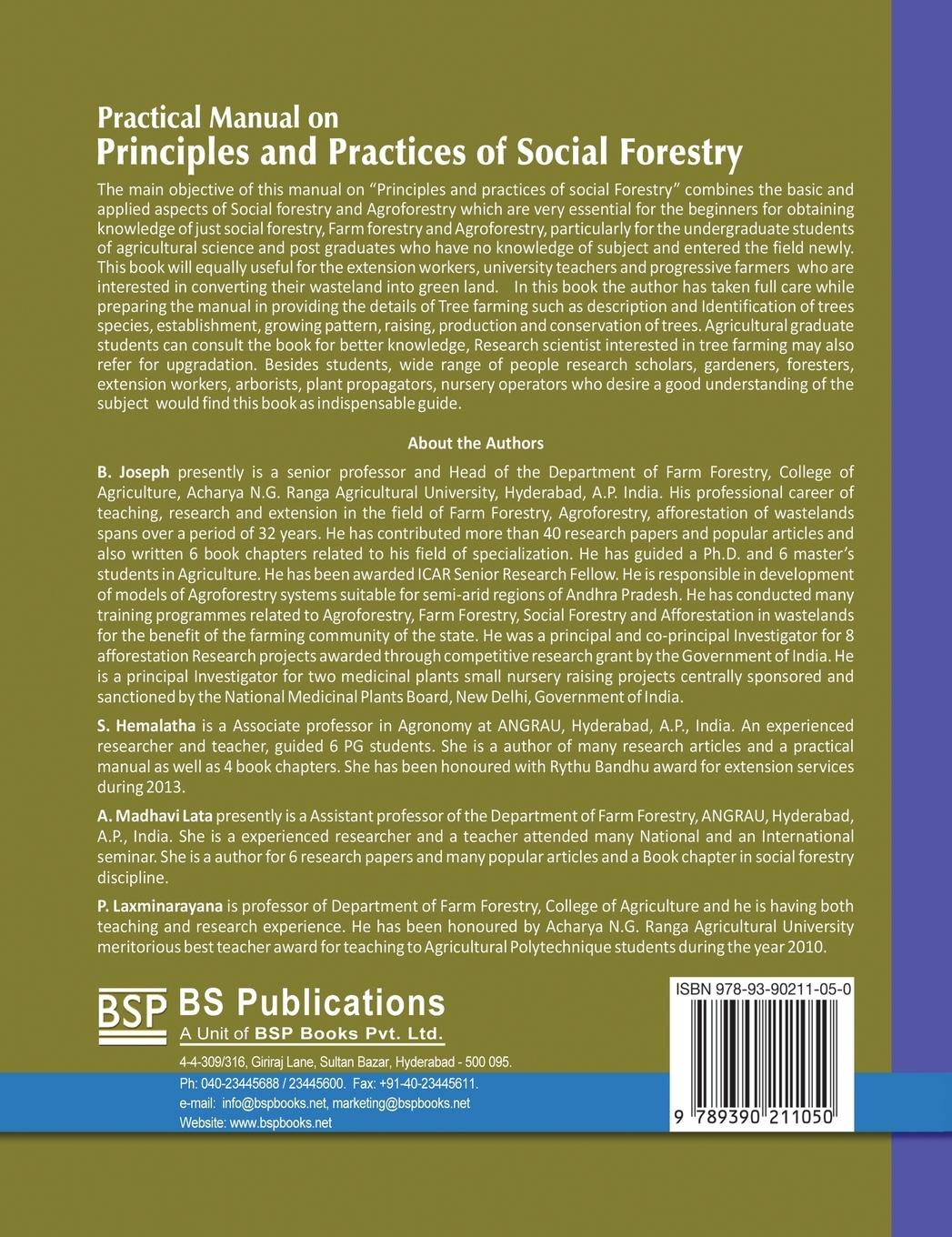 Rückseitencover Practical Manual on Principles and Practices of Social Forestry