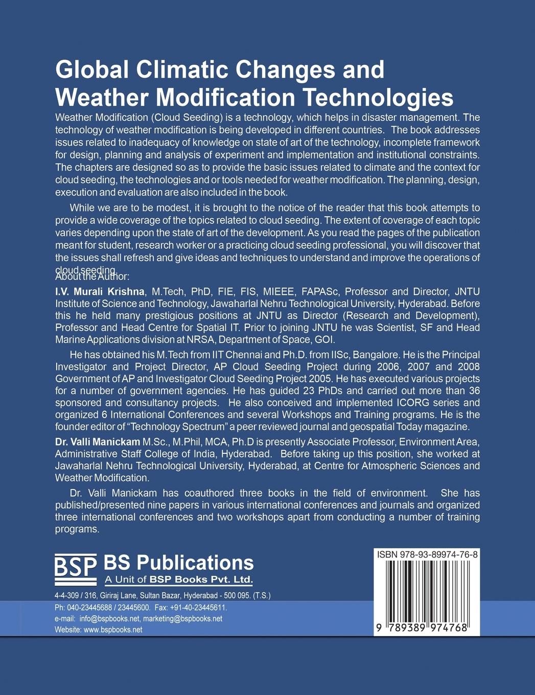 Rückseitencover Global Climatic Changes & Weather Modification Technologies