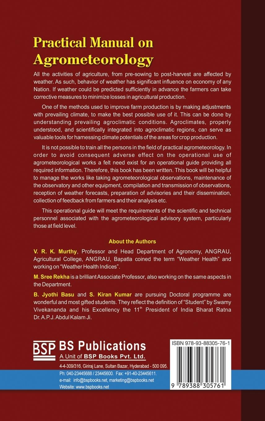 Rückseitencover Practical Manual on Agrometeorology