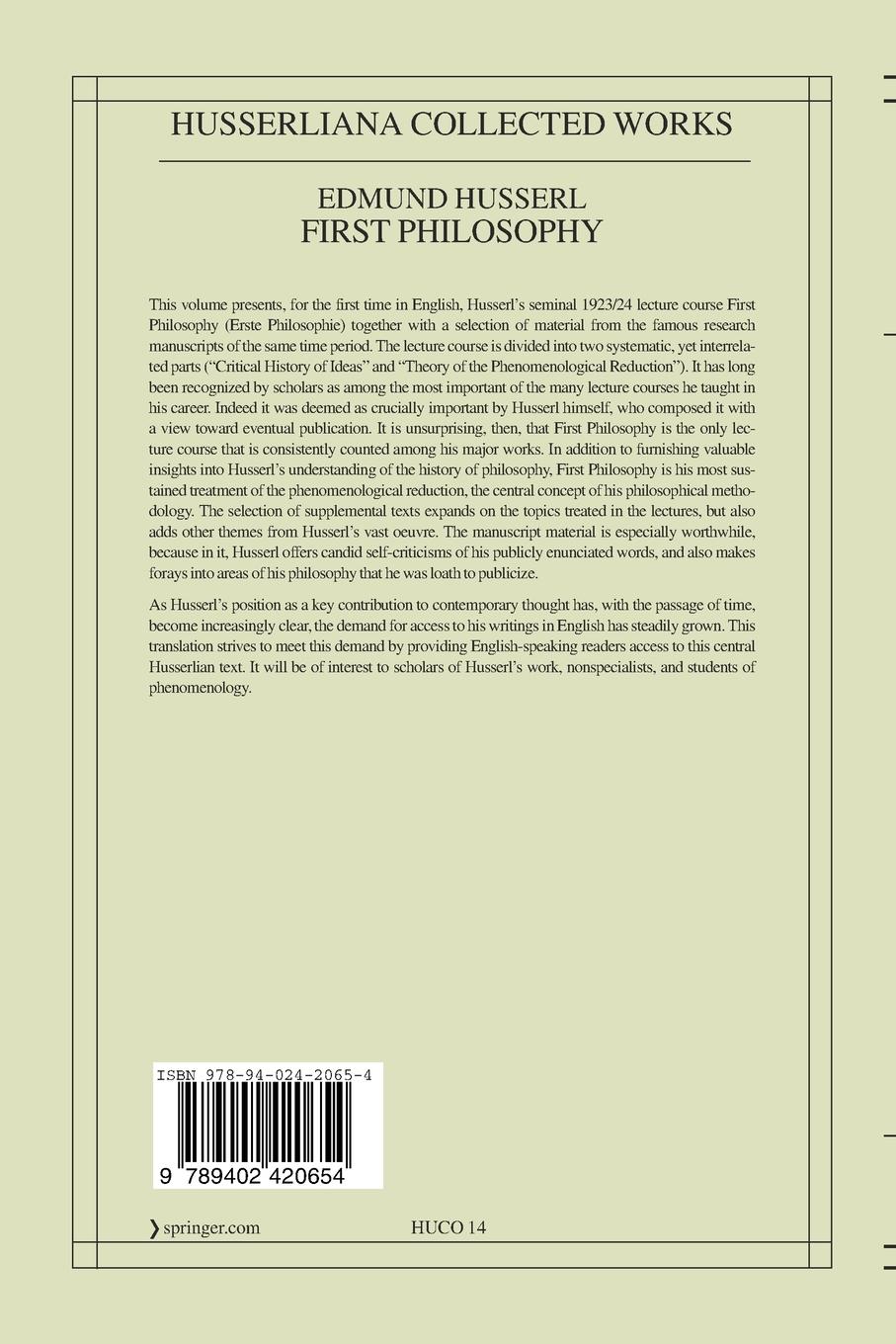 Rückseitencover First Philosophy