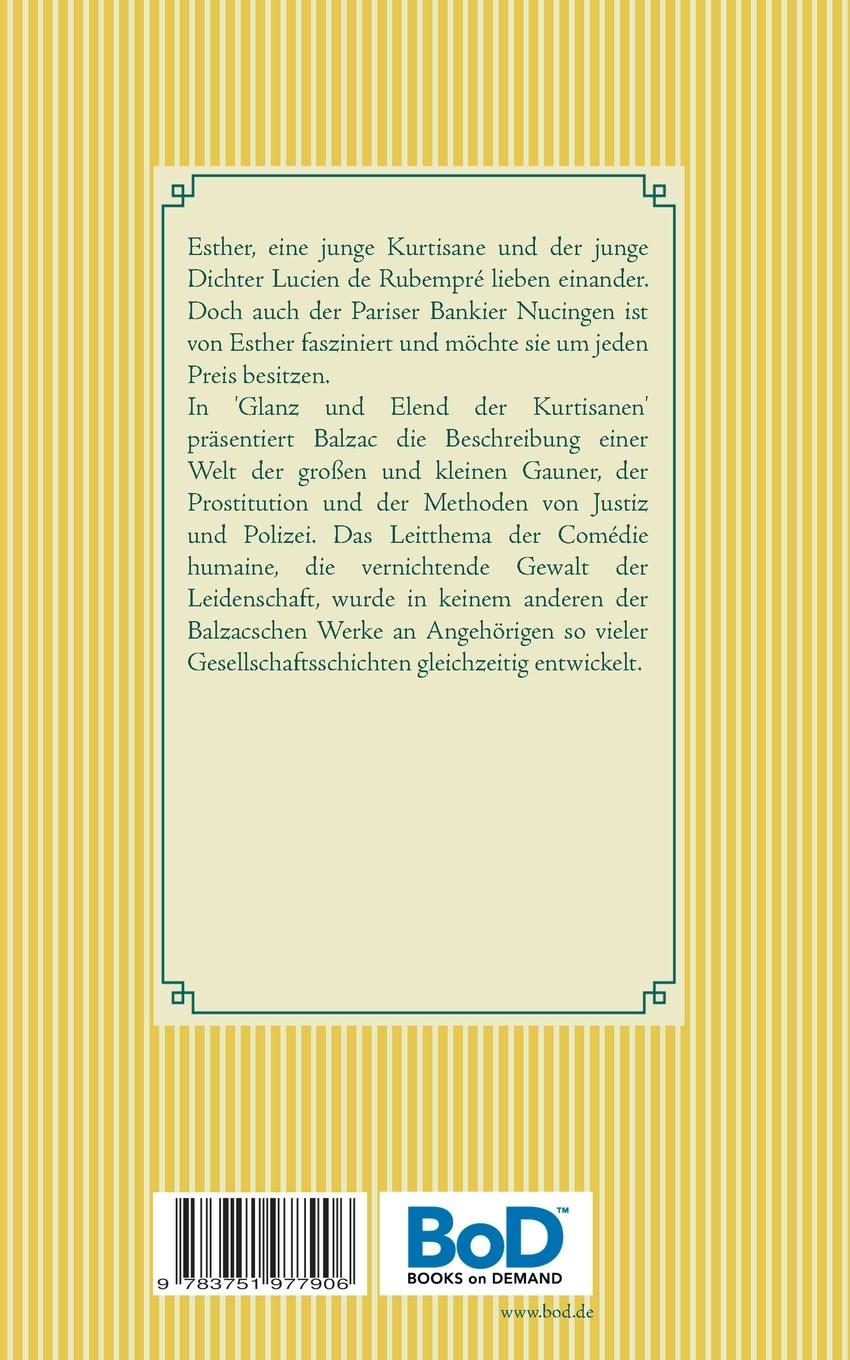 Rückseitencover Glanz und Elend der Kurtisanen