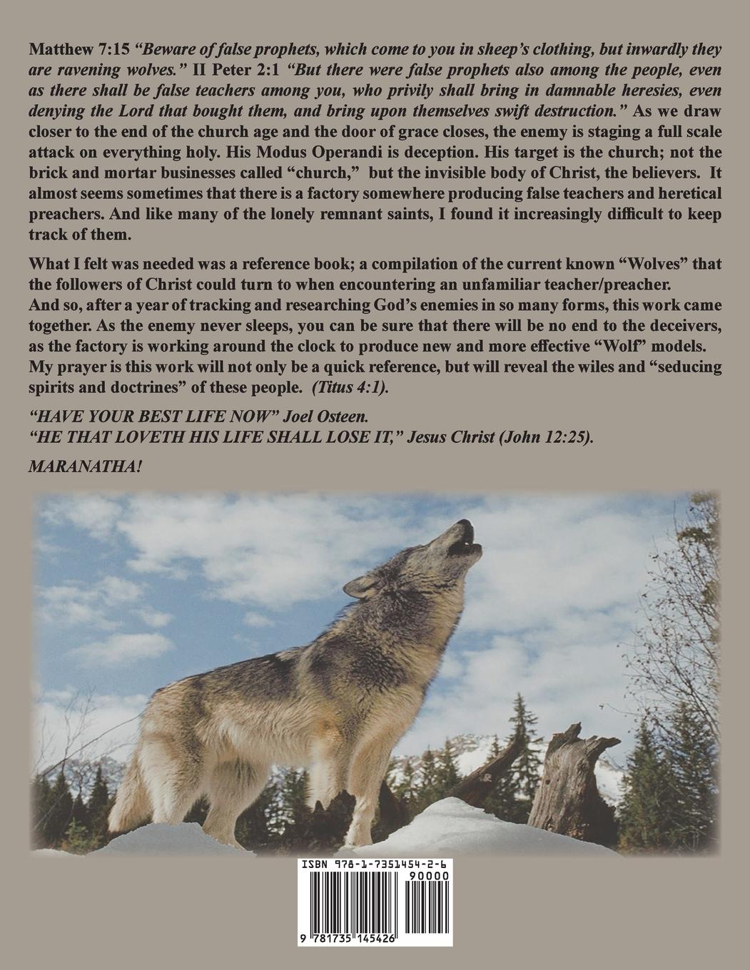 Rückseitencover Servants Of Corruption, A Reference of False Teachers, Preachers and Other Wolves In Sheep's Clothing