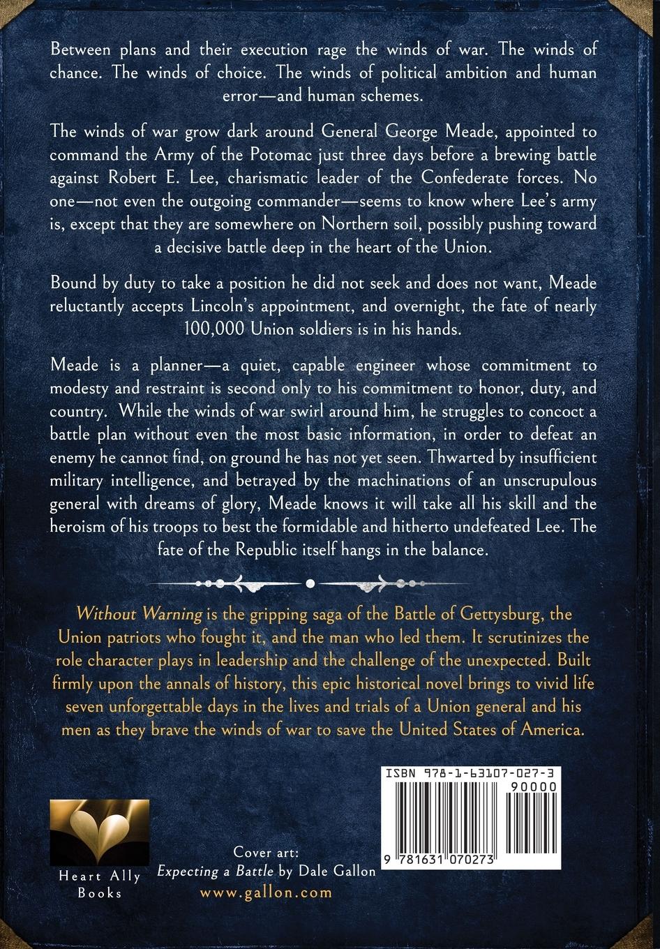 Rückseitencover Without Warning: The Saga of Gettysburg, A Reluctant Union Hero, and the Men He Inspired