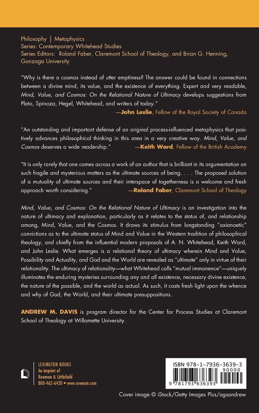 Rückseitencover Mind, Value, and Cosmos