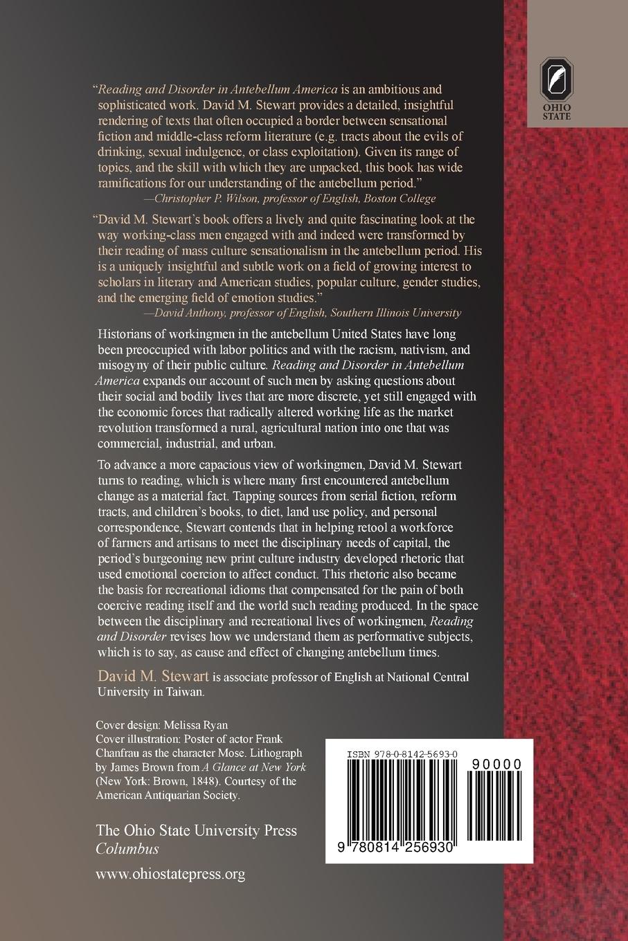 Rückseitencover Reading and Disorder in Antebellum America