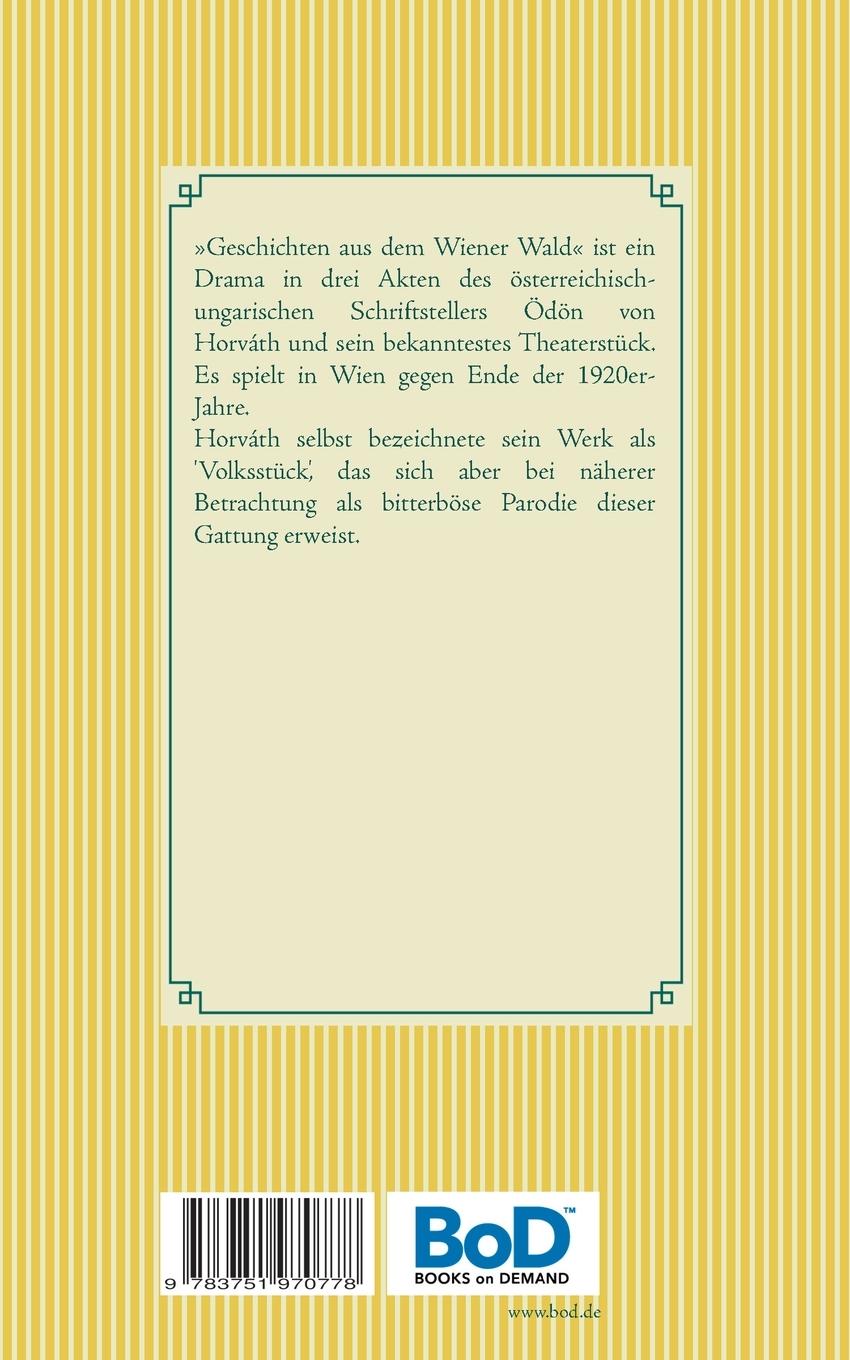 Rückseitencover Geschichten aus dem Wienerwald
