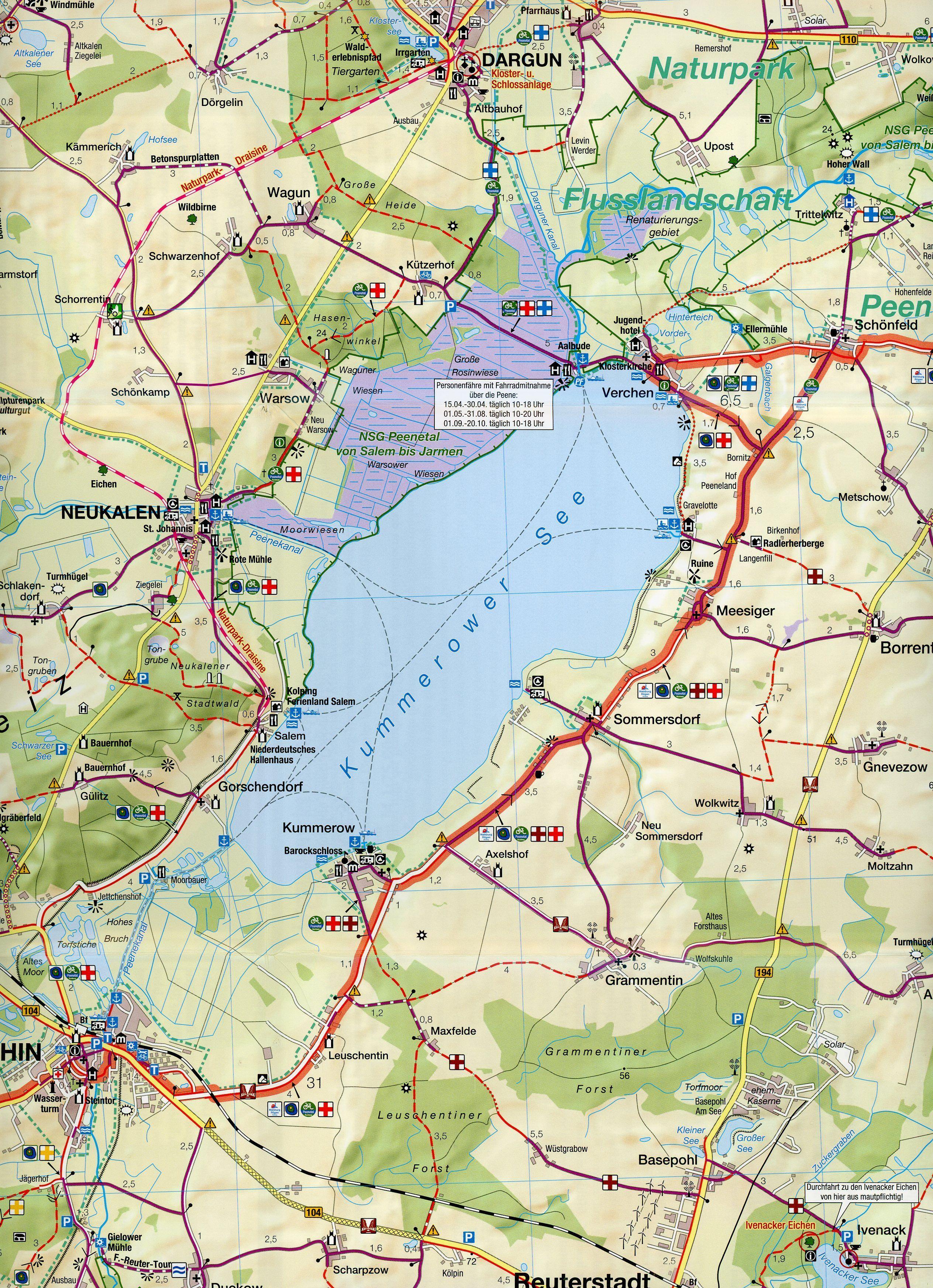 Beispielinhalt (Bild) Fahrradkarte Mecklenburgische Schweiz 1:75 000
