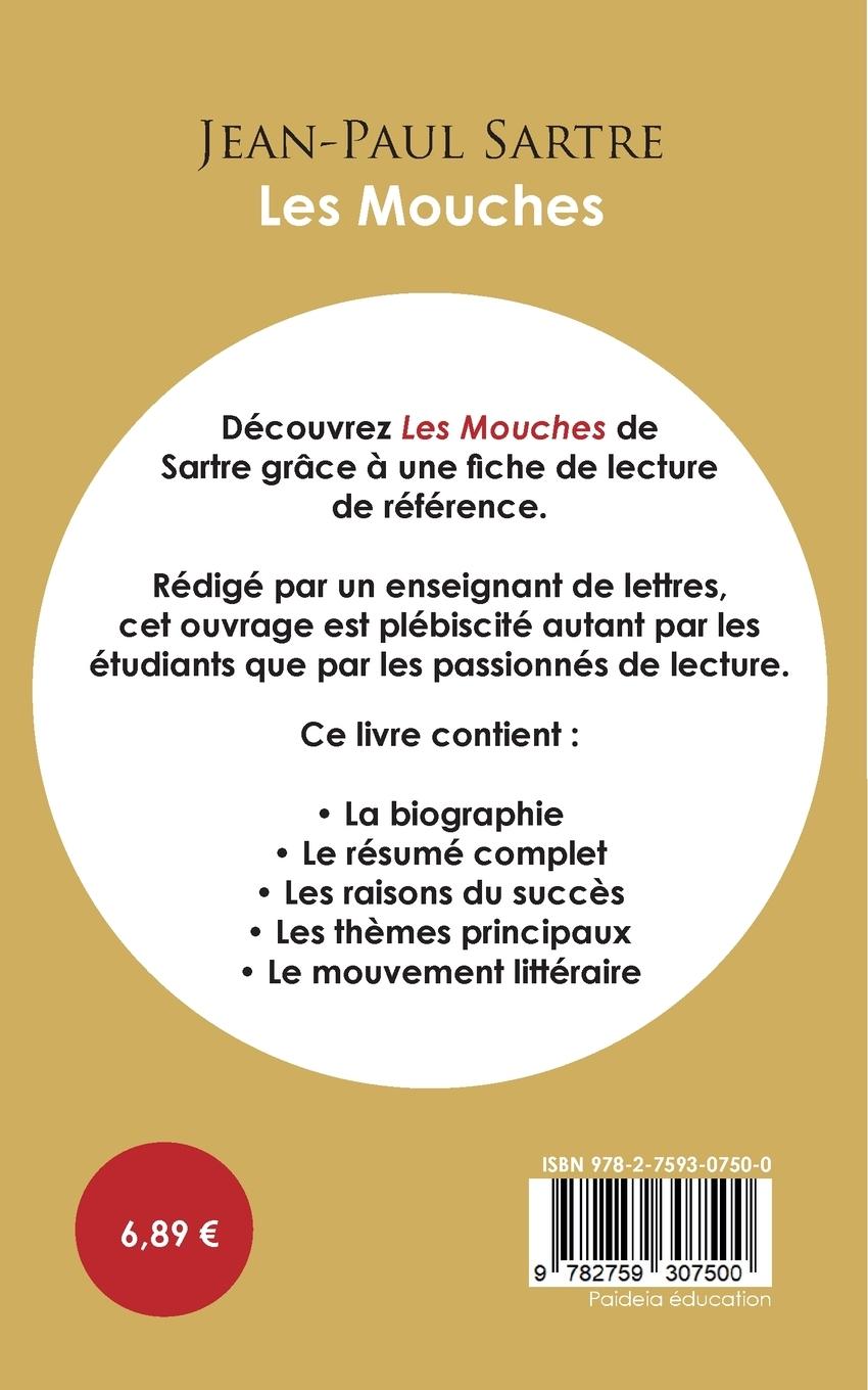 Rückseitencover Fiche de lecture Les Mouches (Étude intégrale)