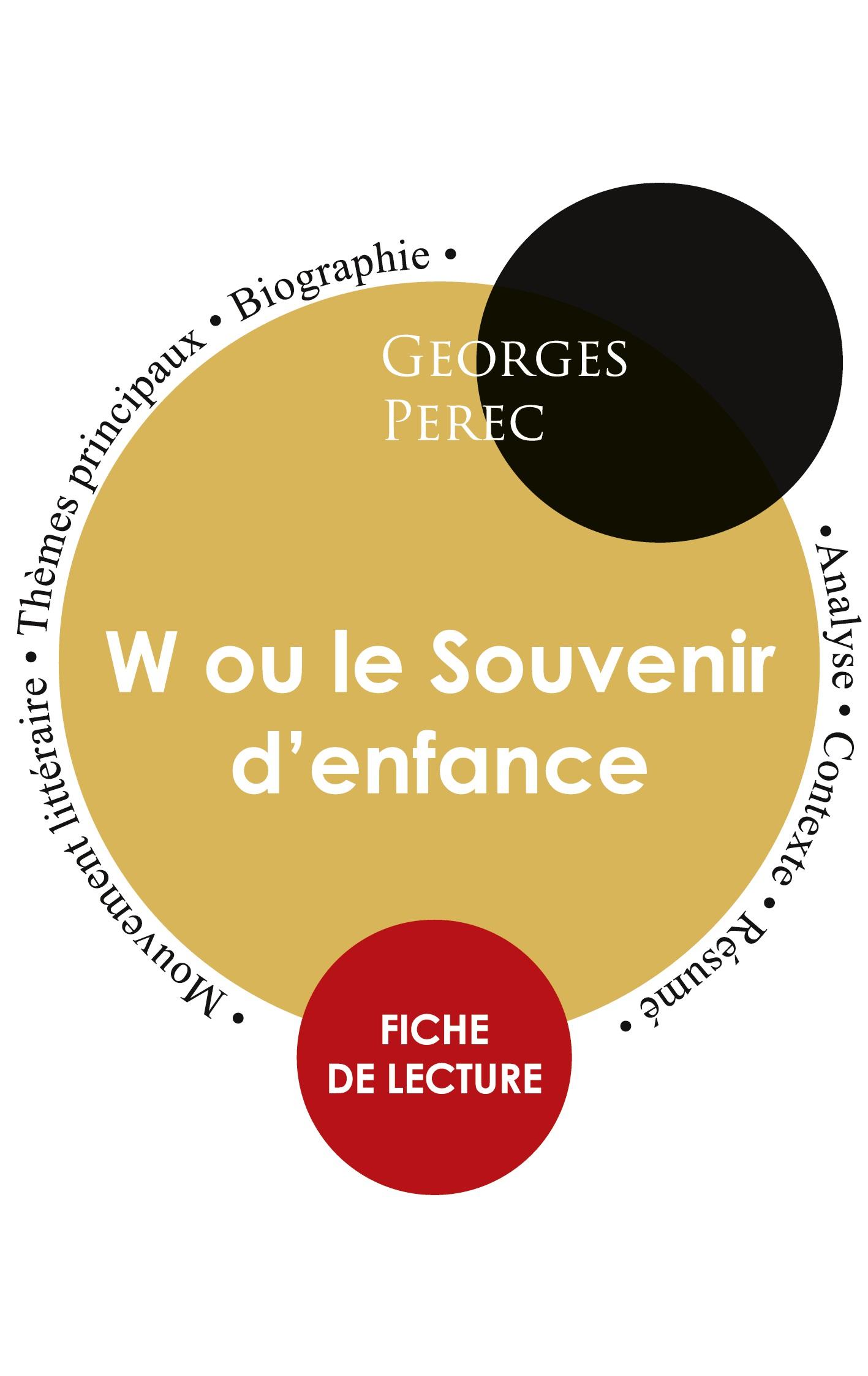 Vorderes Coverbild Fiche de lecture W ou le Souvenir d'enfance (Étude intégrale)
