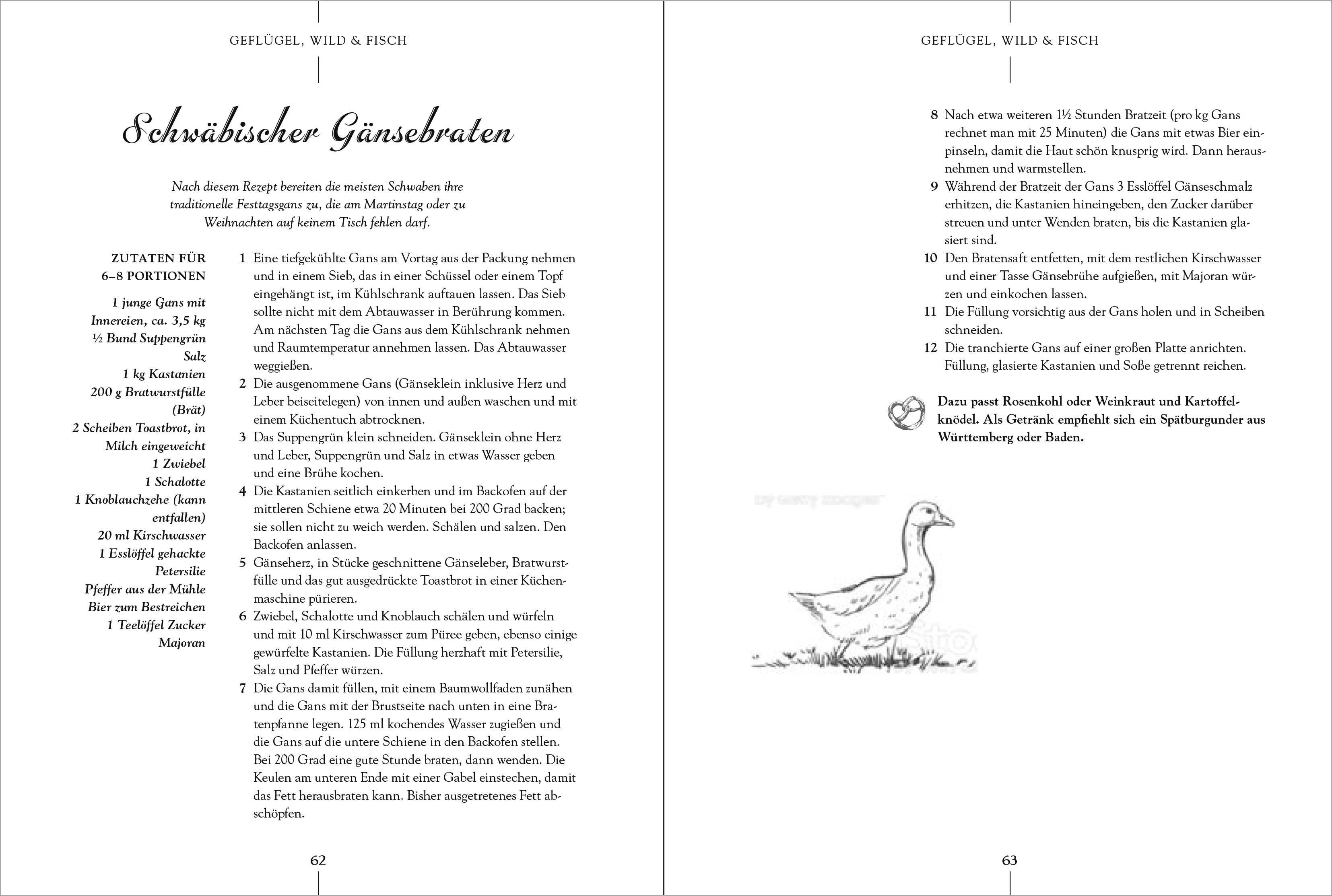 Beispielinhalt (Bild) Die echte Schwäbische Küche - Das nostalgische Kochbuch mit regionalen und traditionellen Rezepten aus Schwaben