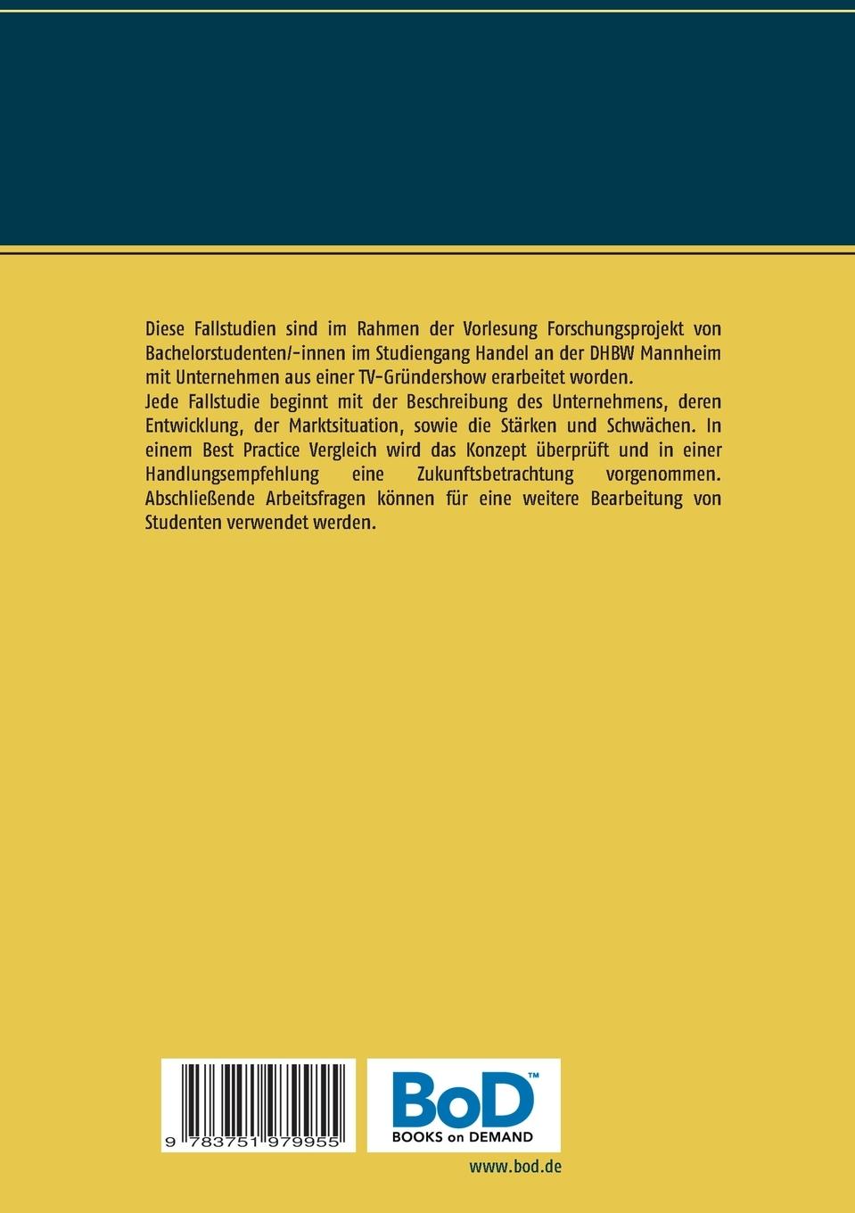 Rückseitencover Unternehmensgründungskonzepte
