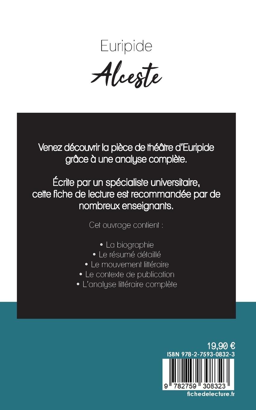 Rückseitencover Alceste de Euripide (fiche de lecture et analyse complète de l'oeuvre)