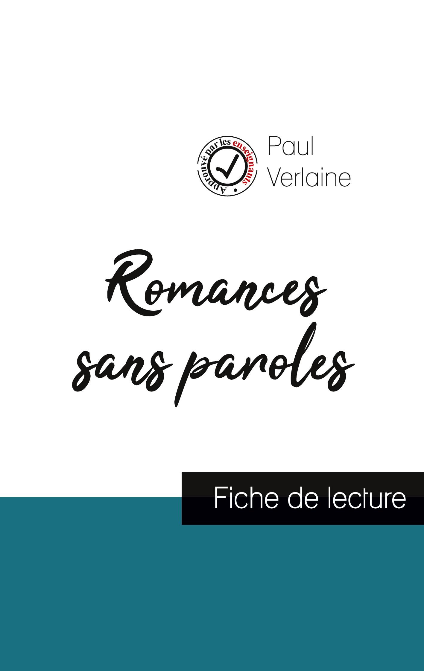Vorderes Coverbild Romances sans paroles de Paul Verlaine (fiche de lecture et analyse complète de l'oeuvre)