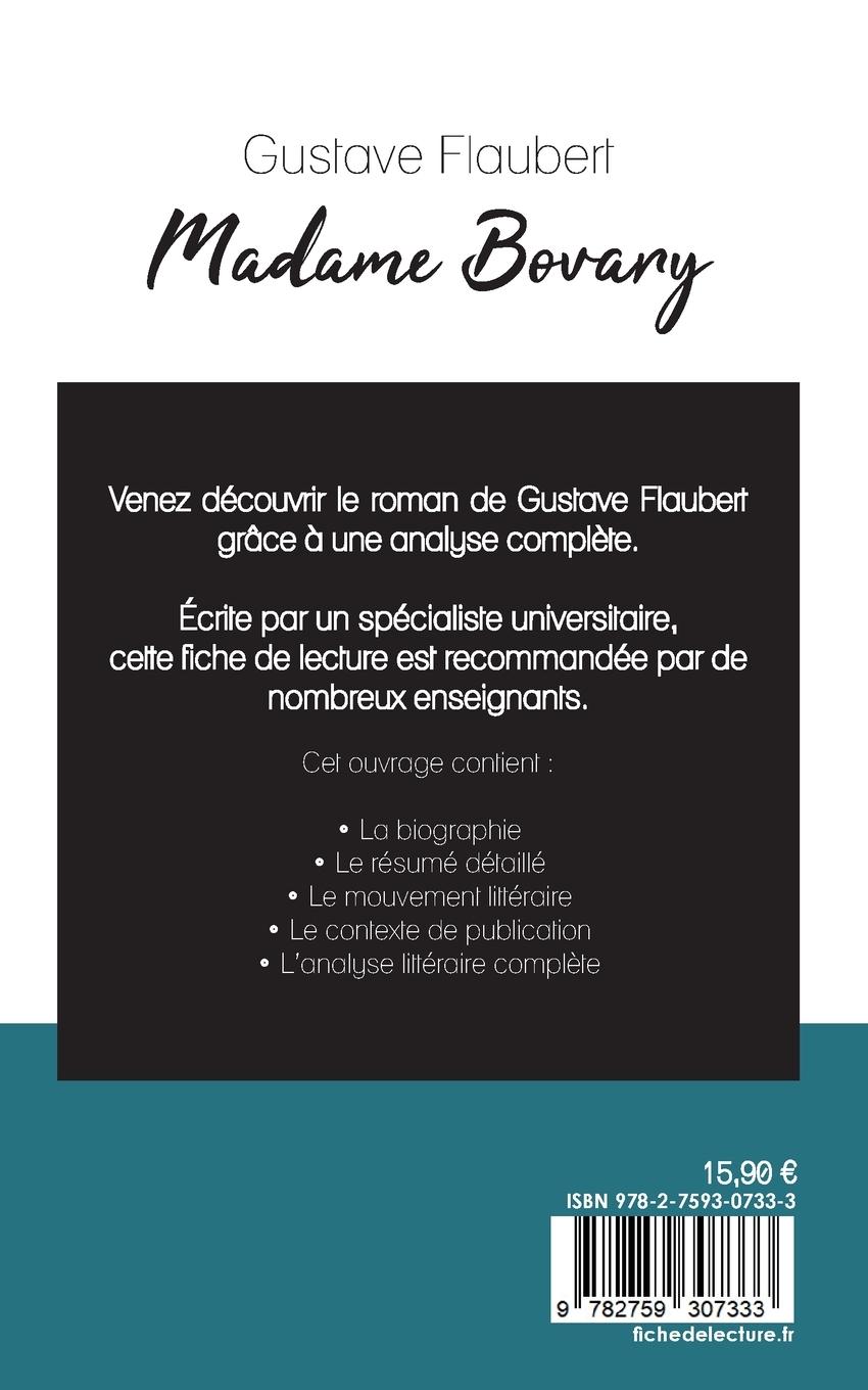 Rückseitencover Madame Bovary de Gustave Flaubert (fiche de lecture et analyse complète de l'oeuvre)