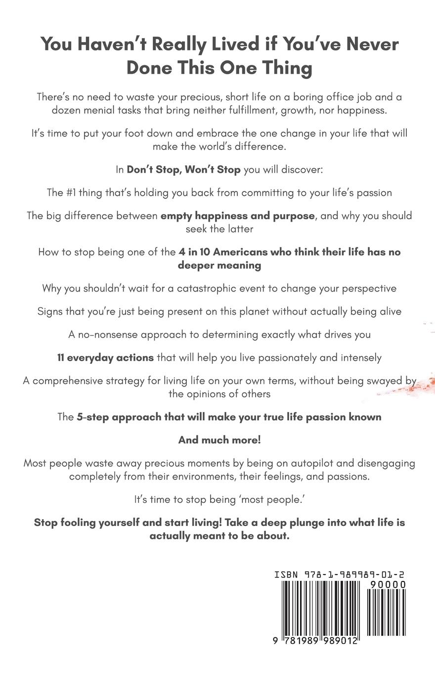 Rückseitencover Don't Stop, Won't Stop