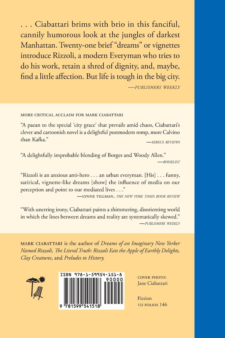 Rückseitencover Dreams of an Imaginary New Yorker Named Rizzoli