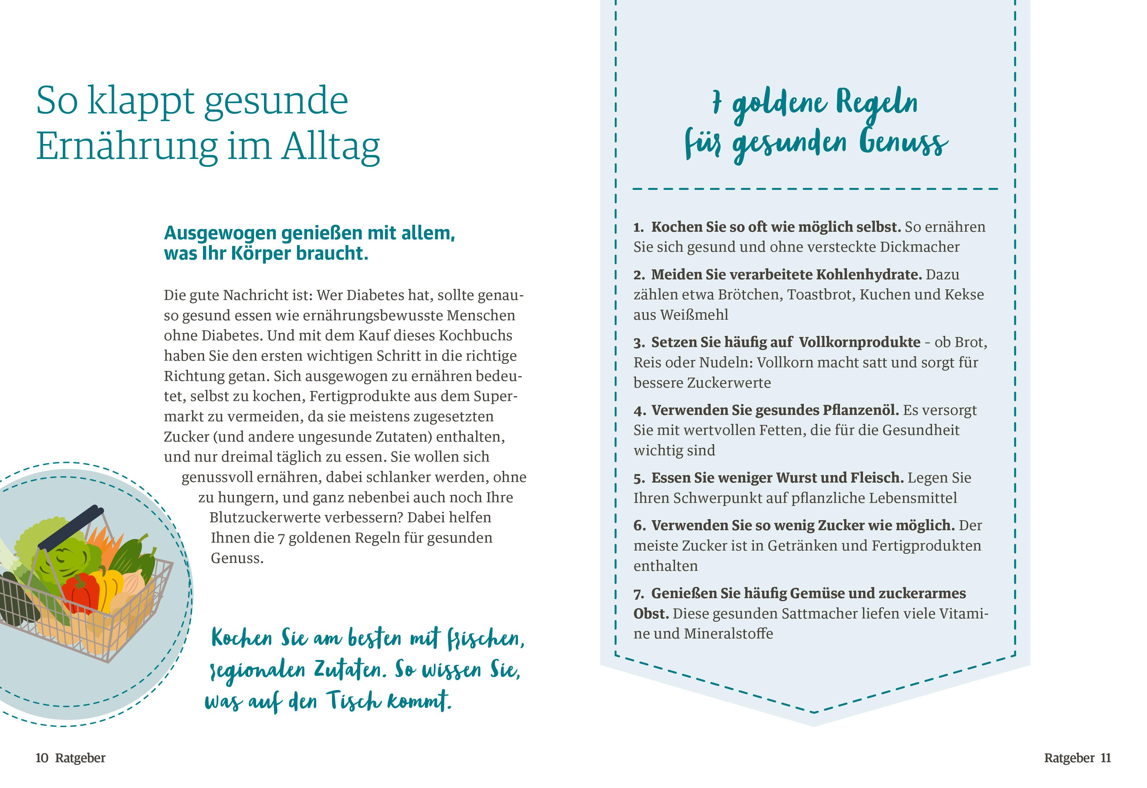 Beispielinhalt (Bild) Diabetes Ratgeber: Genussvoll abnehmen mit Diabetes