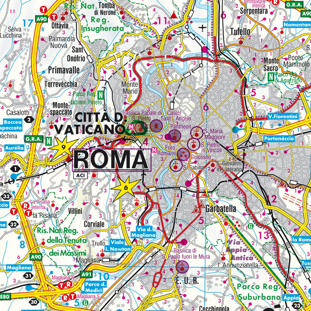 Beispielinhalt (Bild) Latium - Rom - Vatikan 1 : 150 000