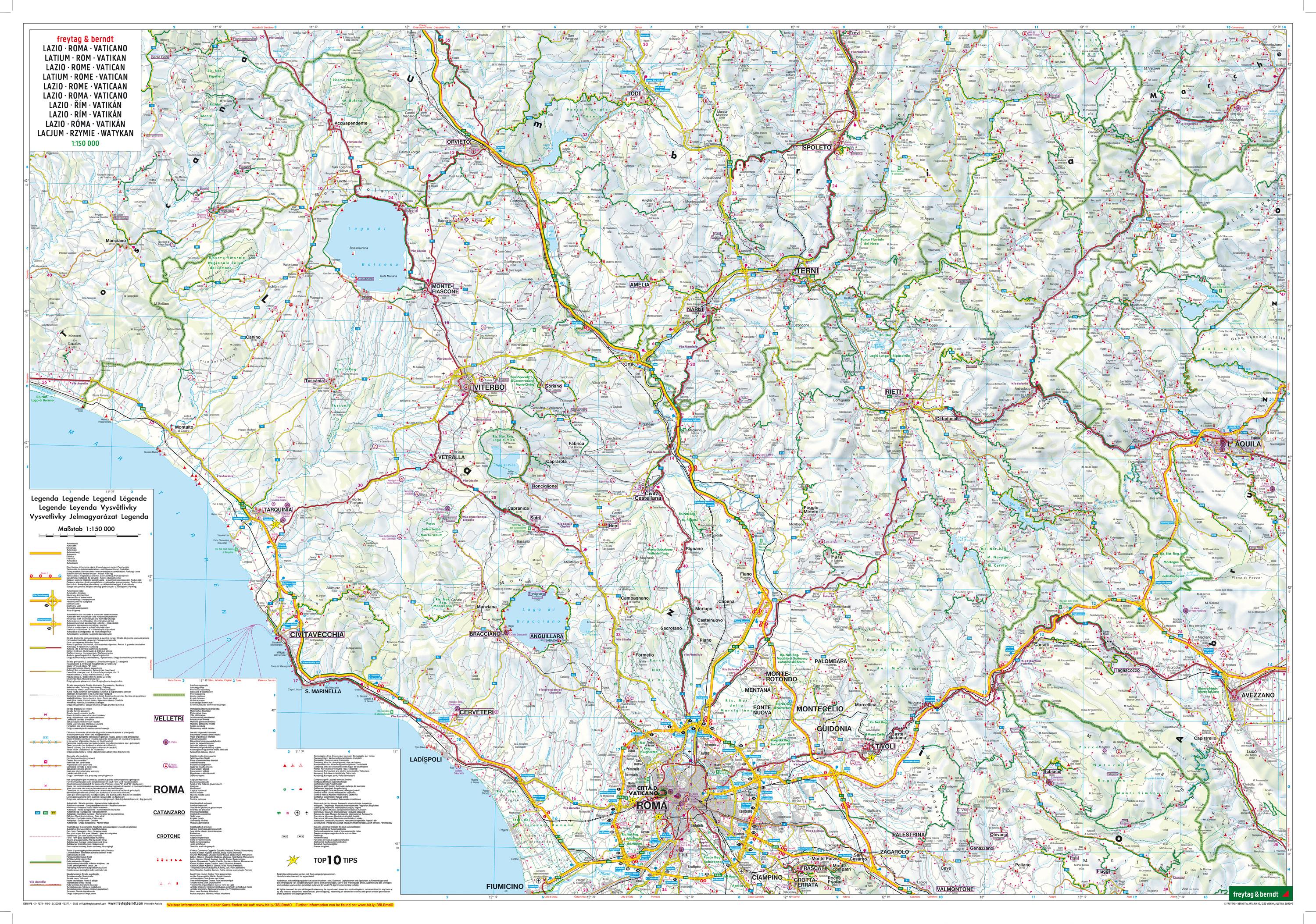 Beispielinhalt (Bild) Latium - Rom - Vatikan 1 : 150 000