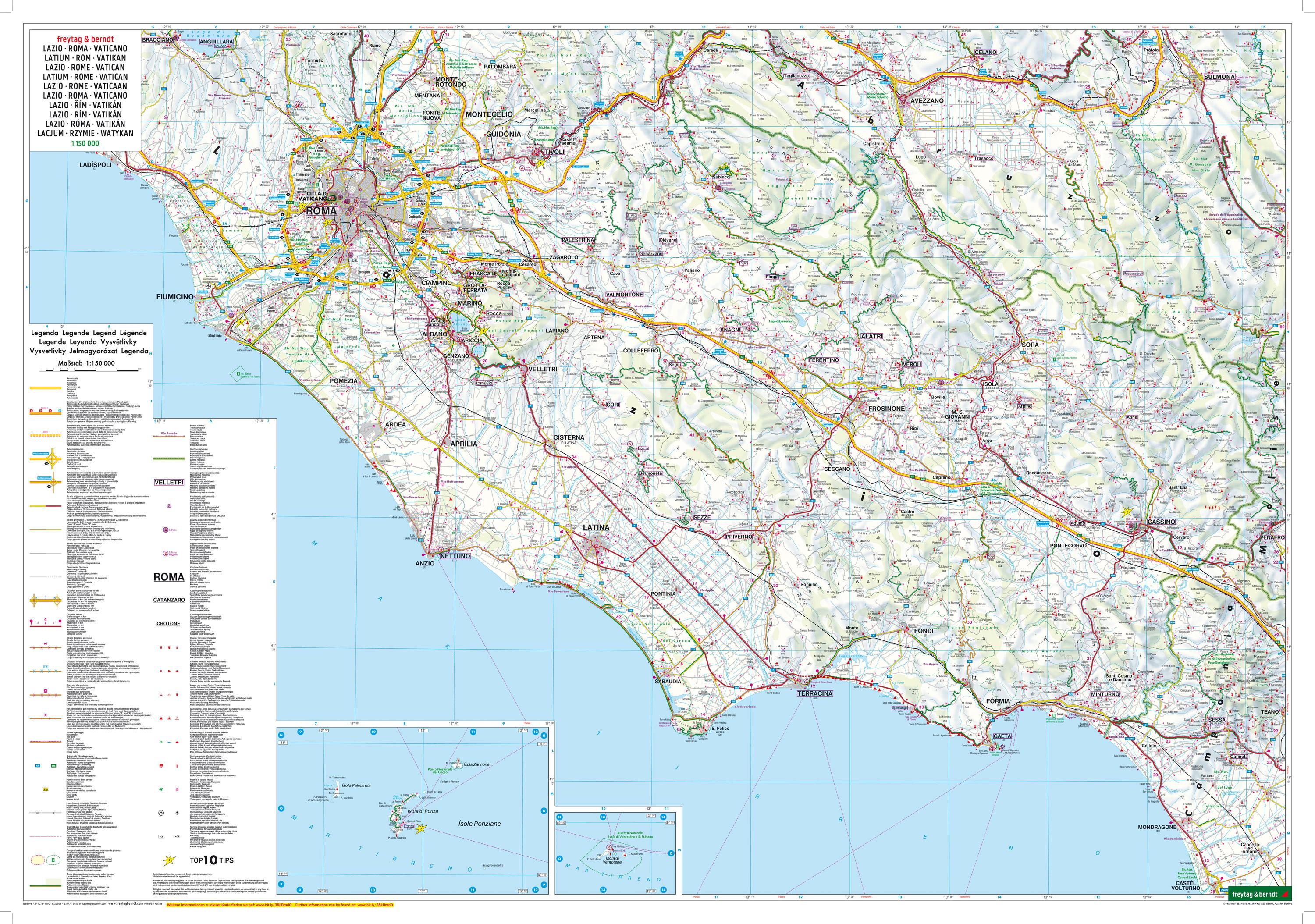 Beispielinhalt (Bild) Latium - Rom - Vatikan 1 : 150 000