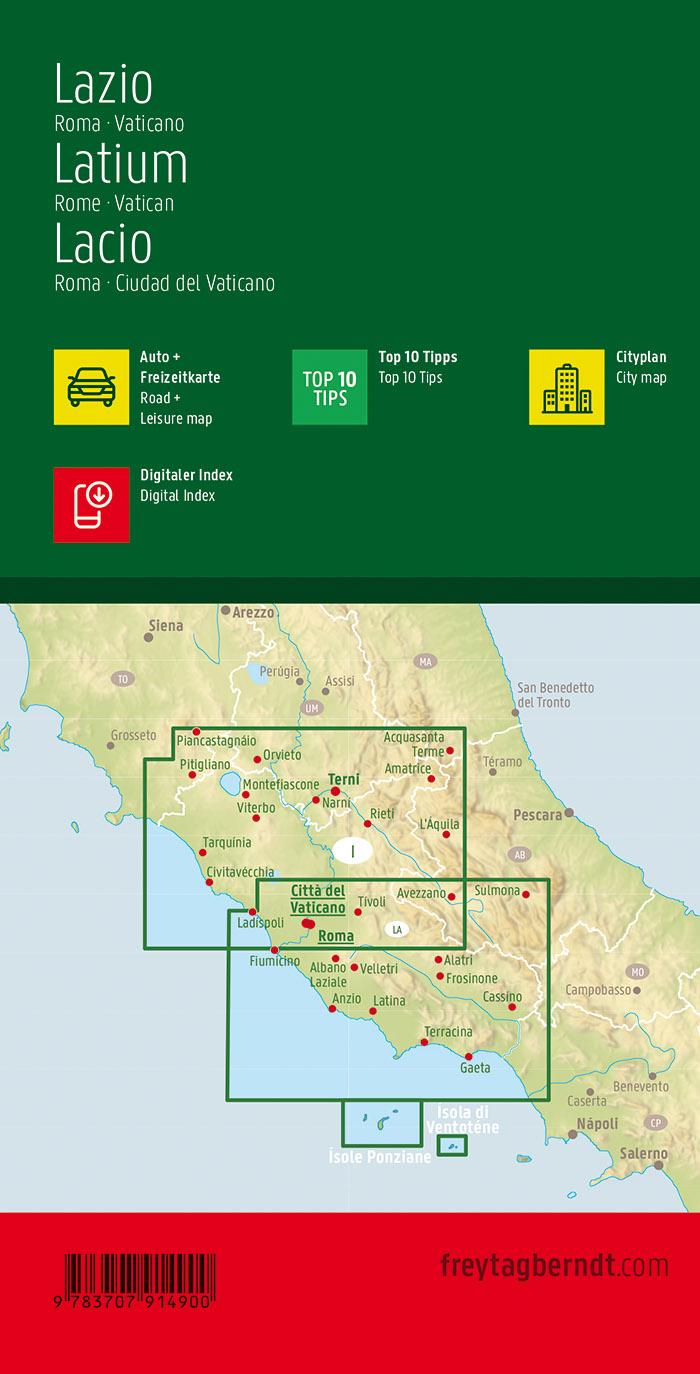 Rückseitencover Latium - Rom - Vatikan 1 : 150 000