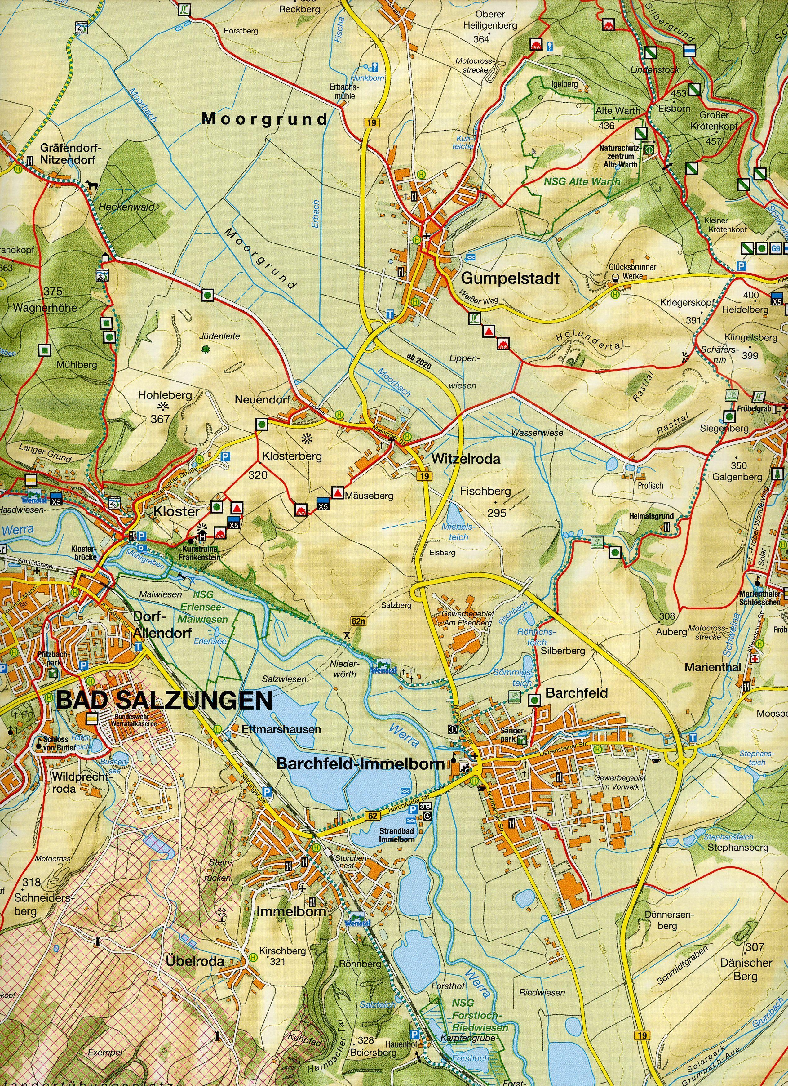 Beispielinhalt (Bild) Wanderkarte Bad Liebenstein, Bad Salungen, Trusetal