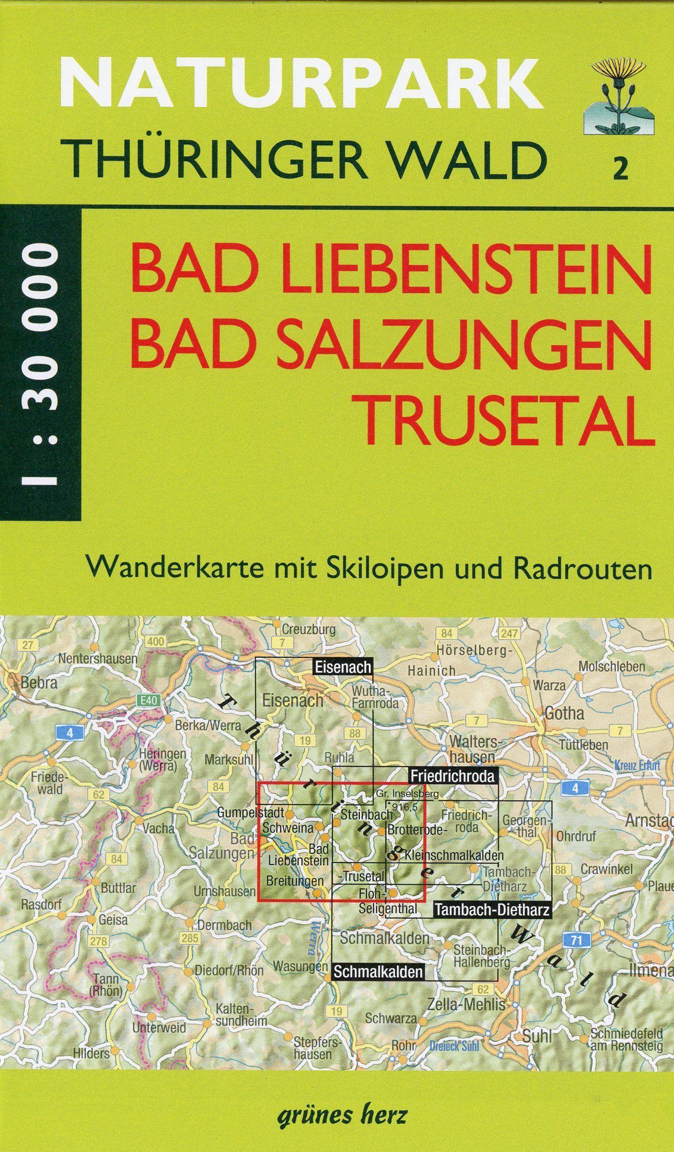 Vorderes Coverbild Wanderkarte Bad Liebenstein, Bad Salungen, Trusetal