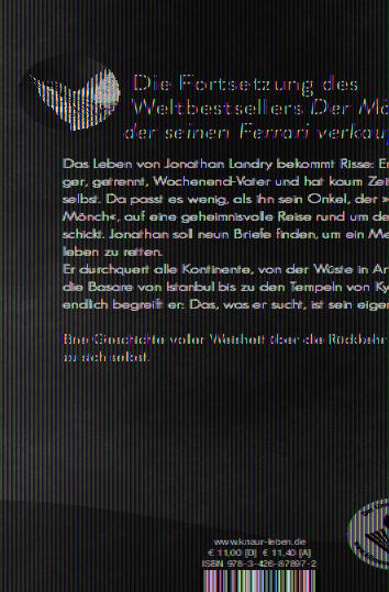 Rückseitencover Die geheimen Briefe des Mönchs, der seinen Ferrari verkaufte