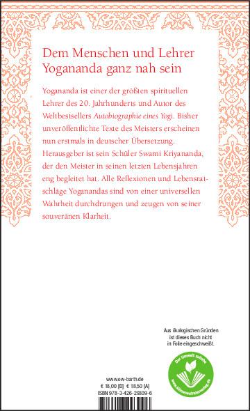 Rückseitencover Gespräche mit Yogananda