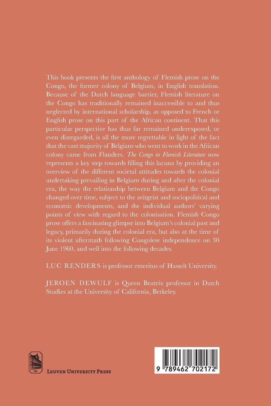 Rückseitencover The Congo in Flemish Literature