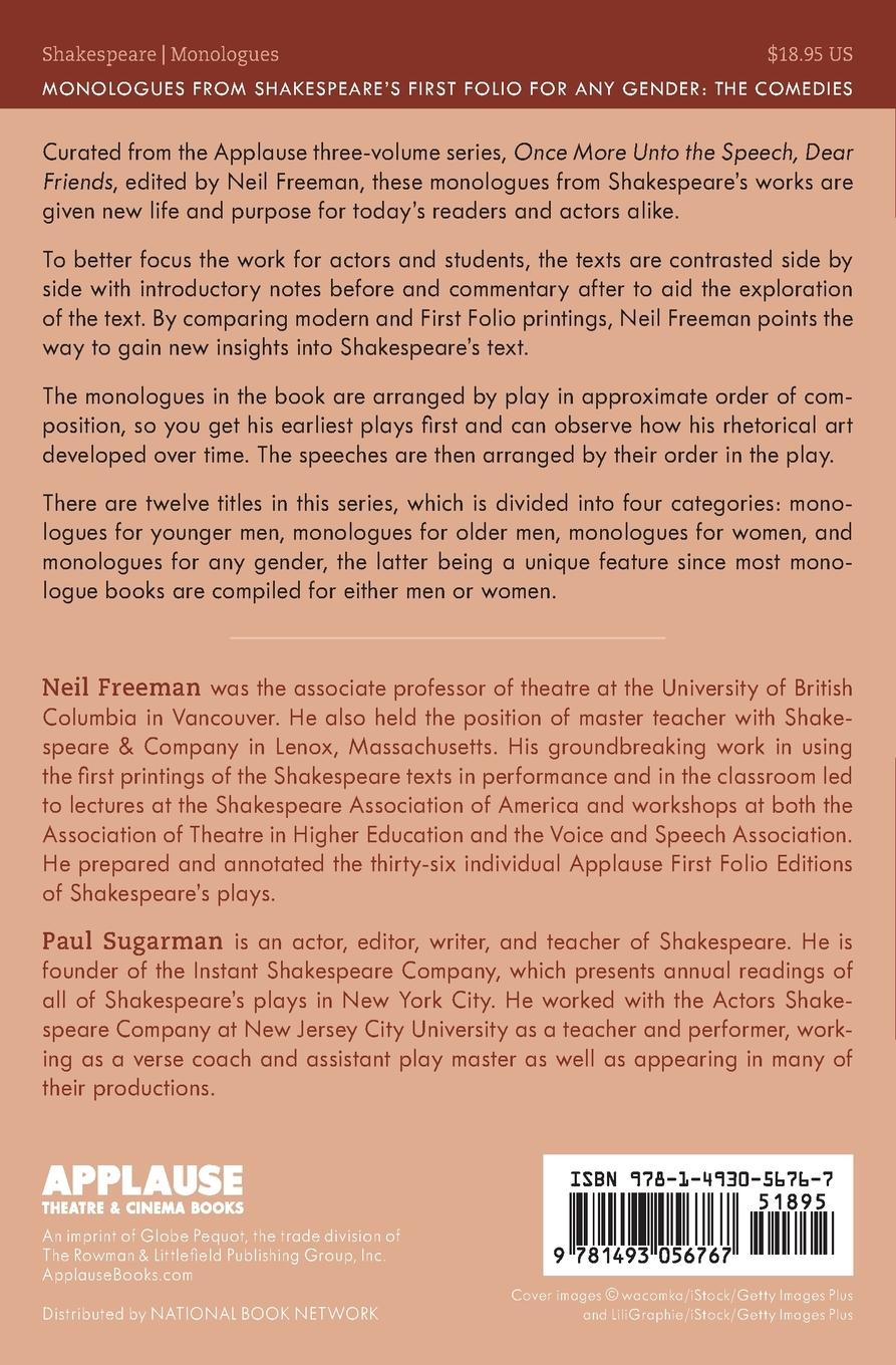 Rückseitencover Monologues from Shakespeare's First Folio for Any Gender