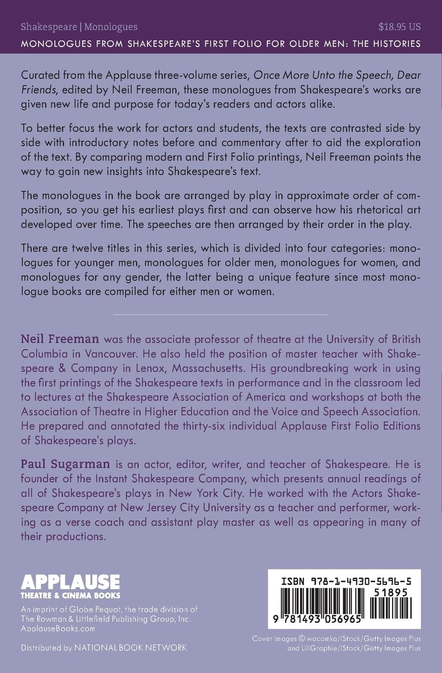 Rückseitencover Monologues from Shakespeare's First Folio for Older Men