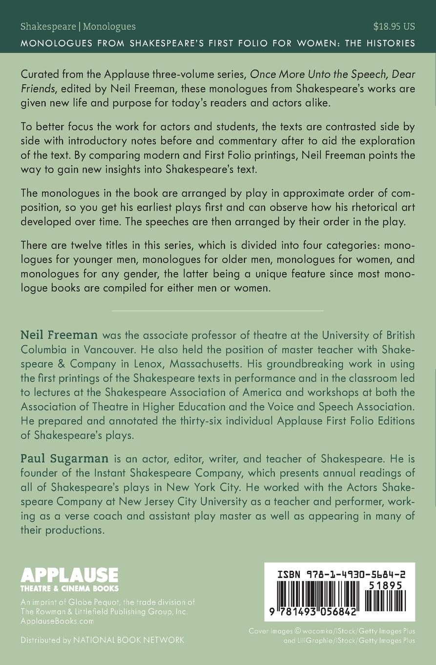 Rückseitencover Monologues from Shakespeare's First Folio for Women