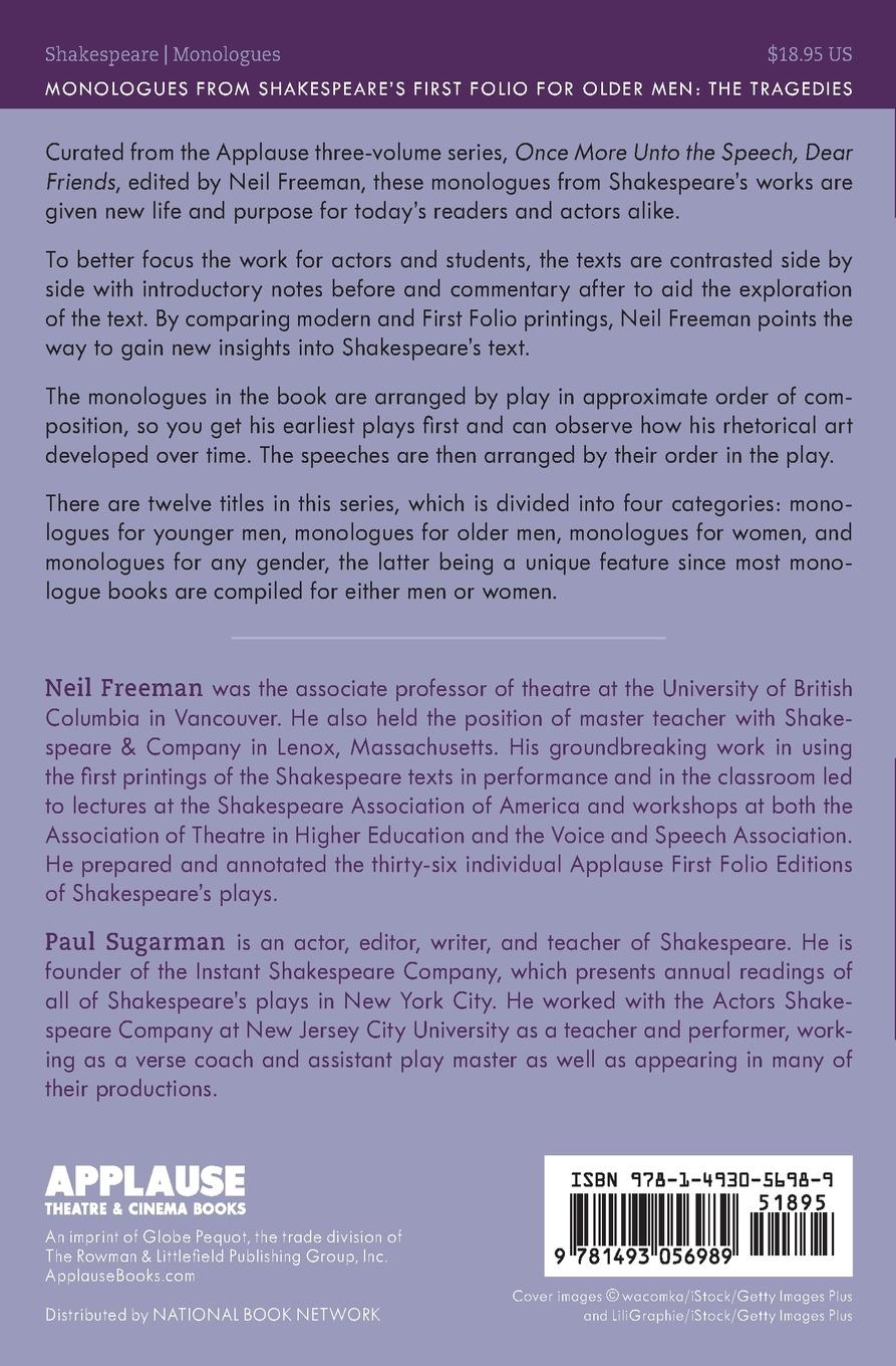 Rückseitencover Monologues from Shakespeare's First Folio for Older Men