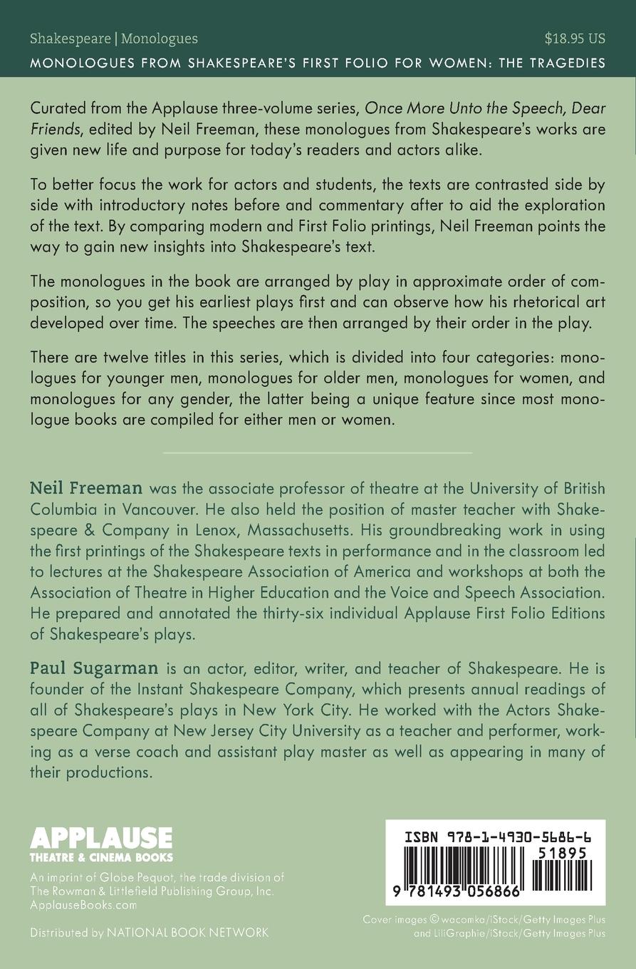 Rückseitencover Monologues from Shakespeare's First Folio for Women