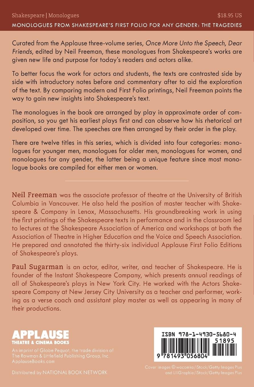 Rückseitencover Monologues from Shakespeare's First Folio for Any Gender
