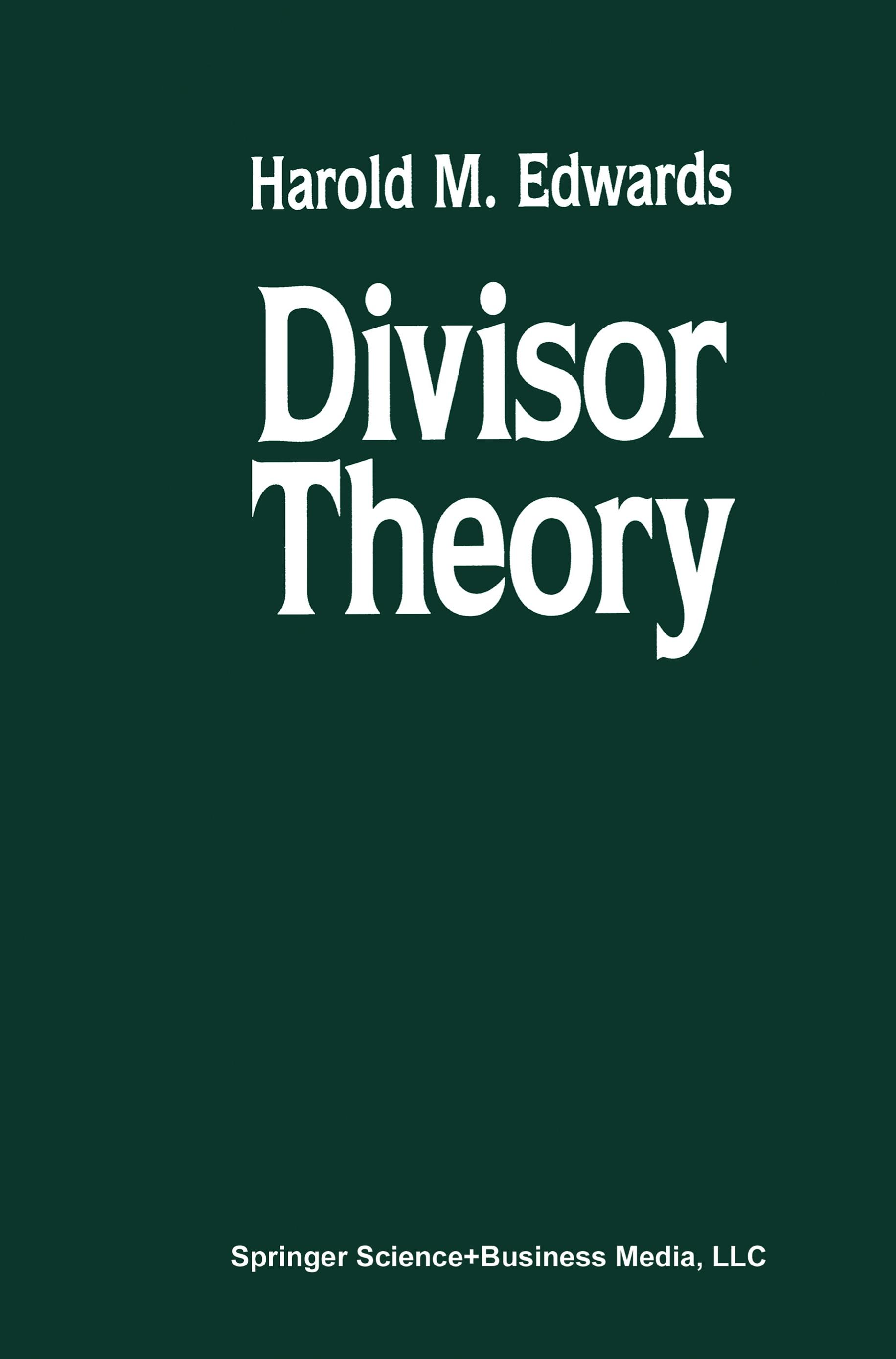 Vorderes Coverbild Divisor Theory