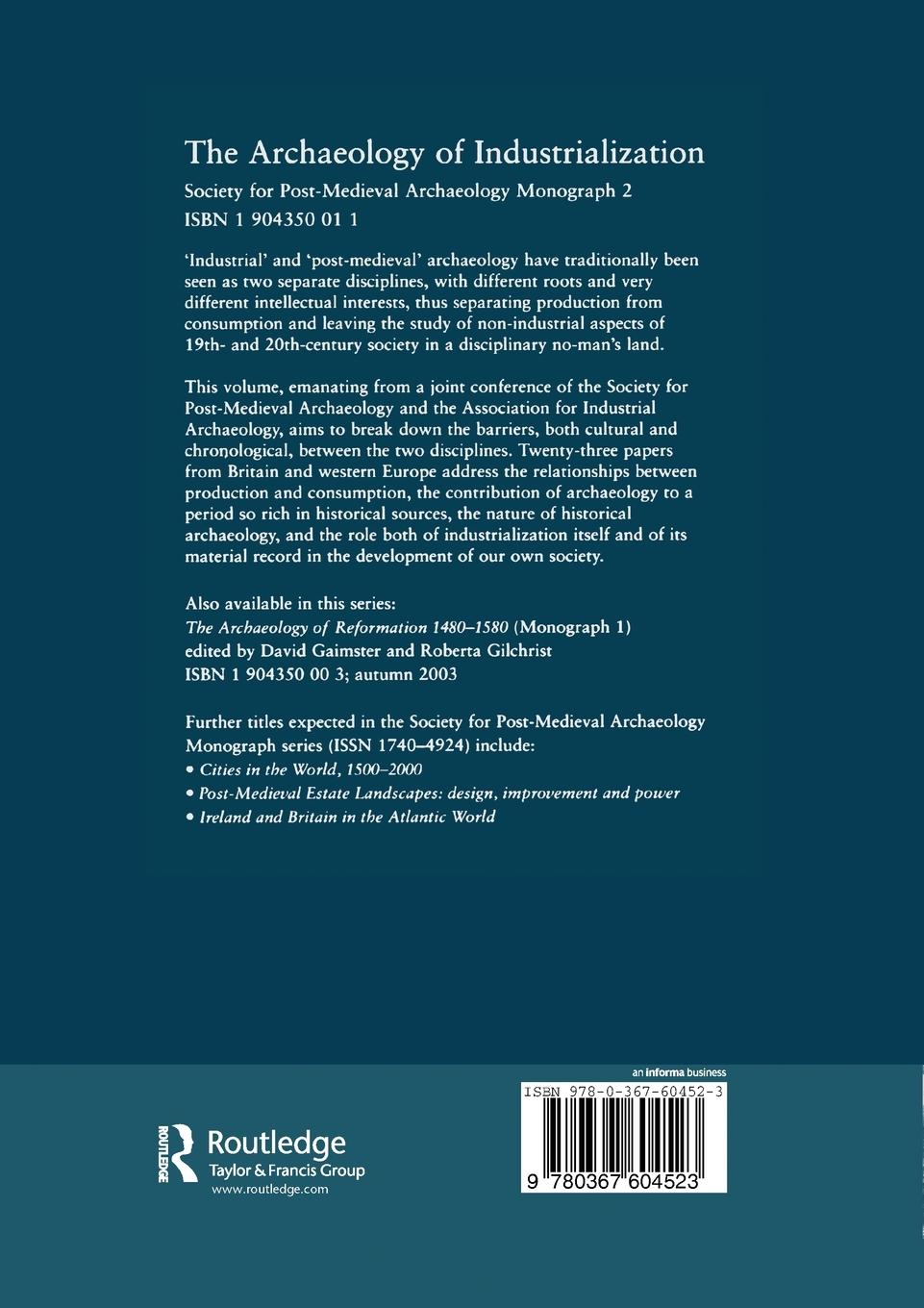 Rückseitencover The Archaeology of Industrialization