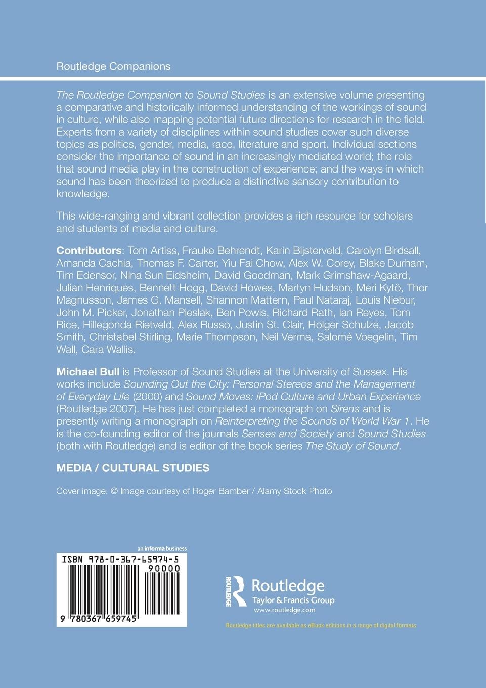 Rückseitencover The Routledge Companion to Sound Studies